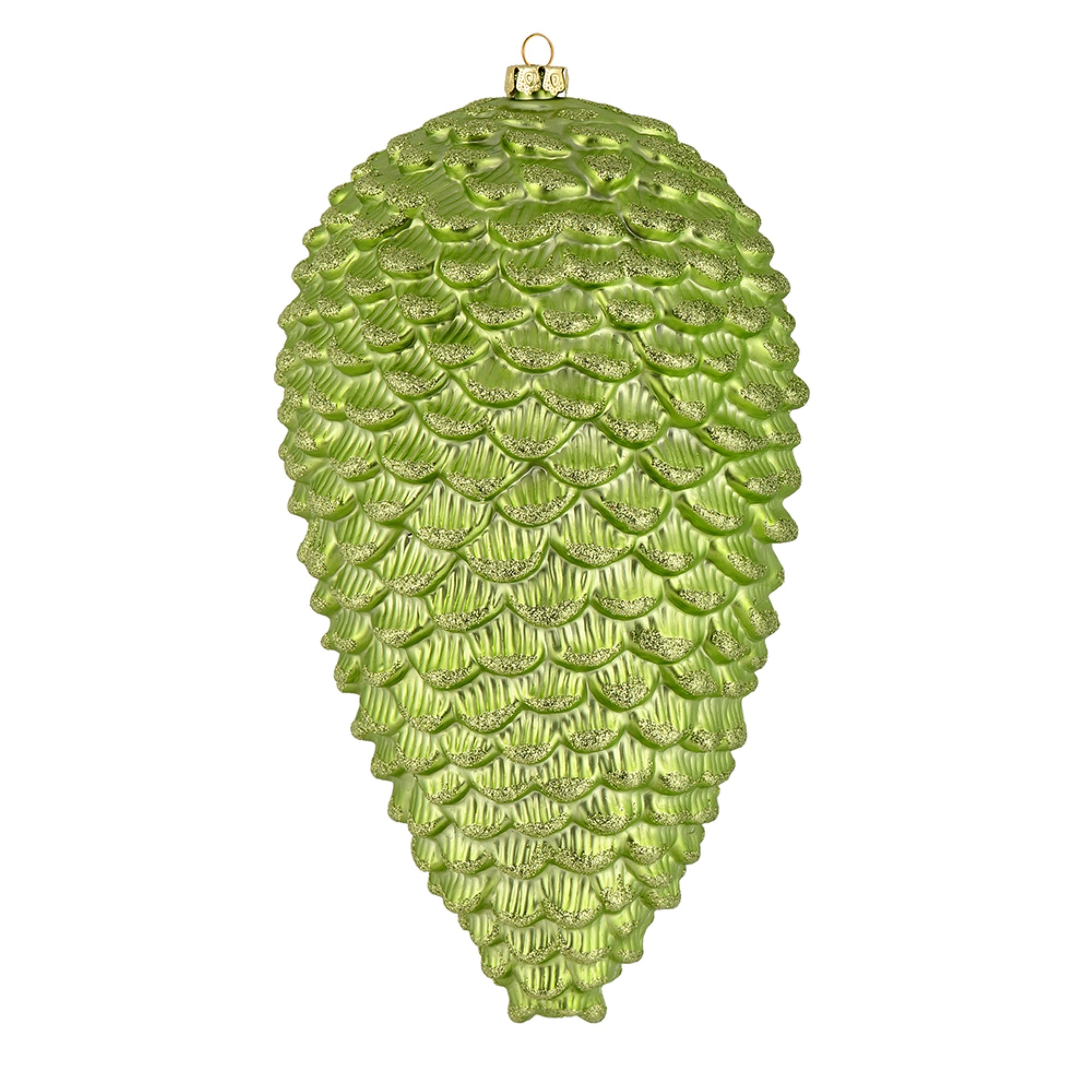 10” Celadon Matte Glitter Pinecone 2/Box