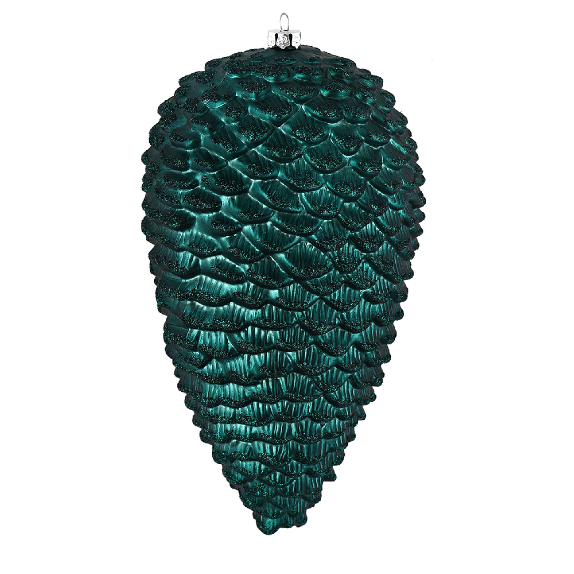 10” Sea Blue Matte Glitter Pinecone 2/Bo