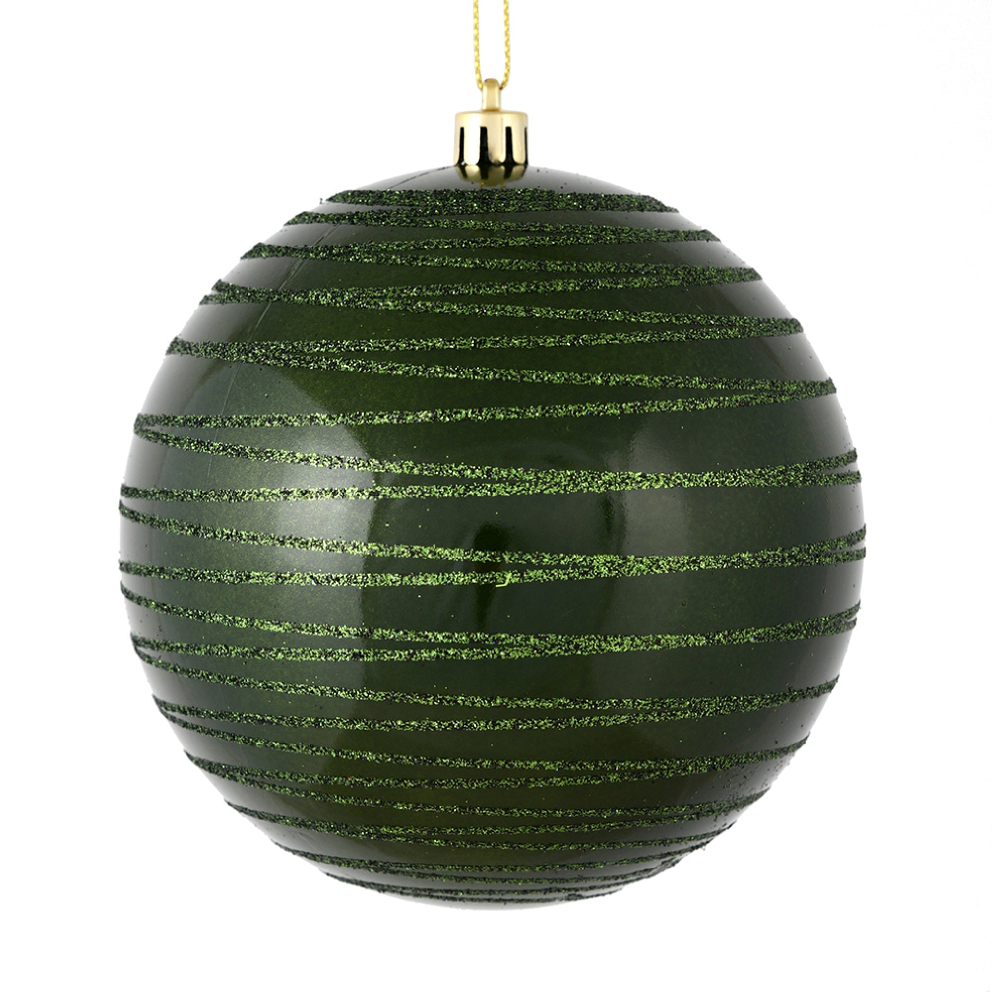 4” Moss Green Candy Glitter Ball 4/Bag