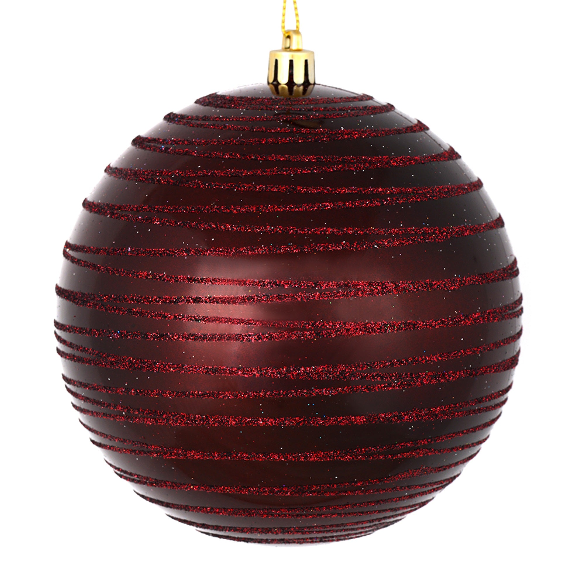 4” Burgundy Candy Glitter Ball 4/Bag