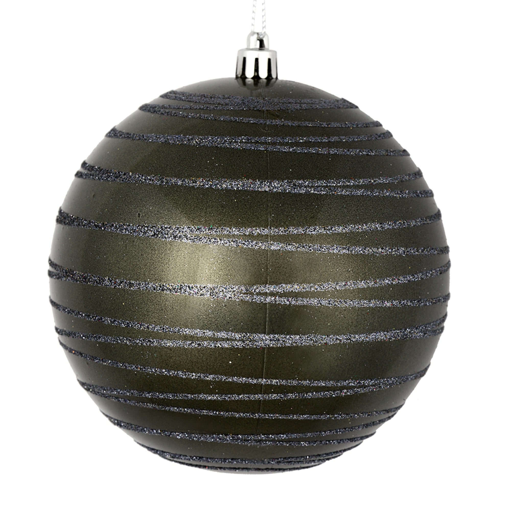 4” Pewter Candy Glitter Ball 4/Bag