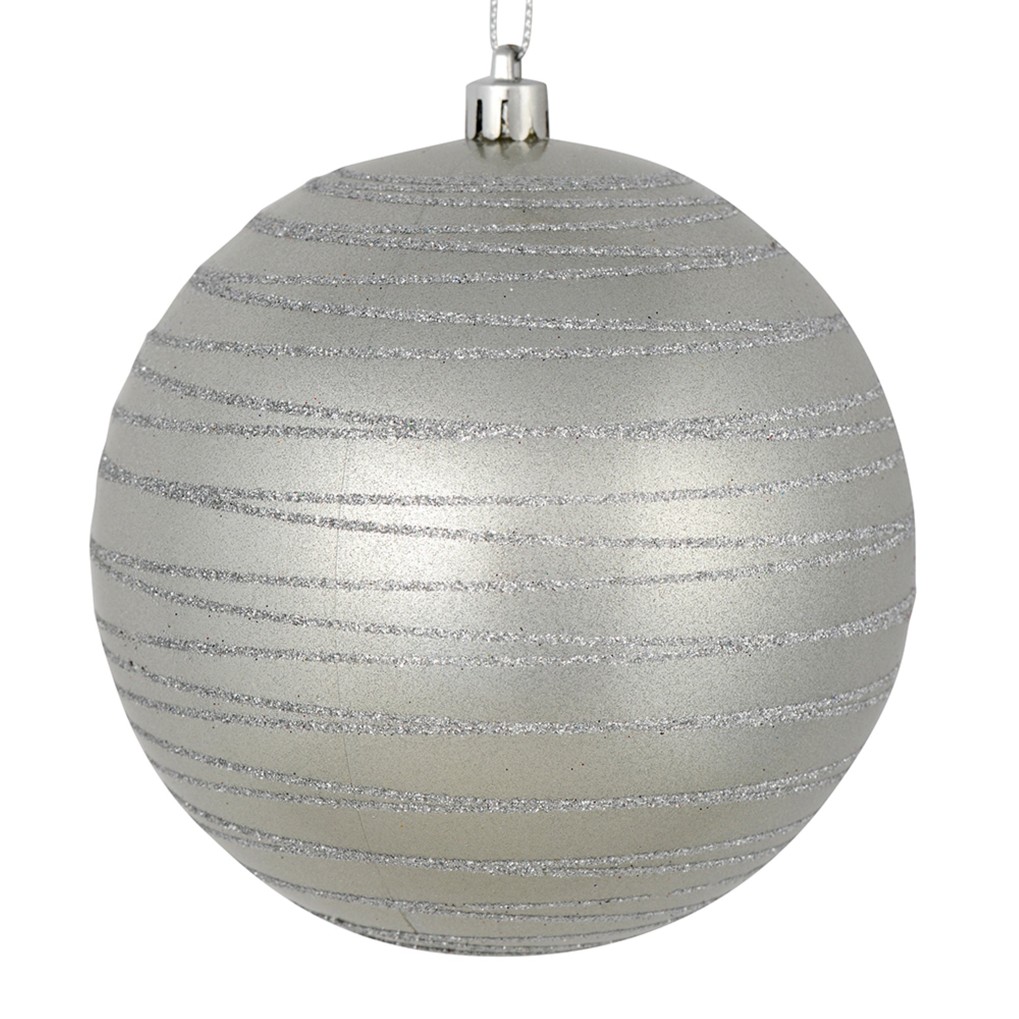 4.75” Silver Candy Glitter Ball 4/Bag