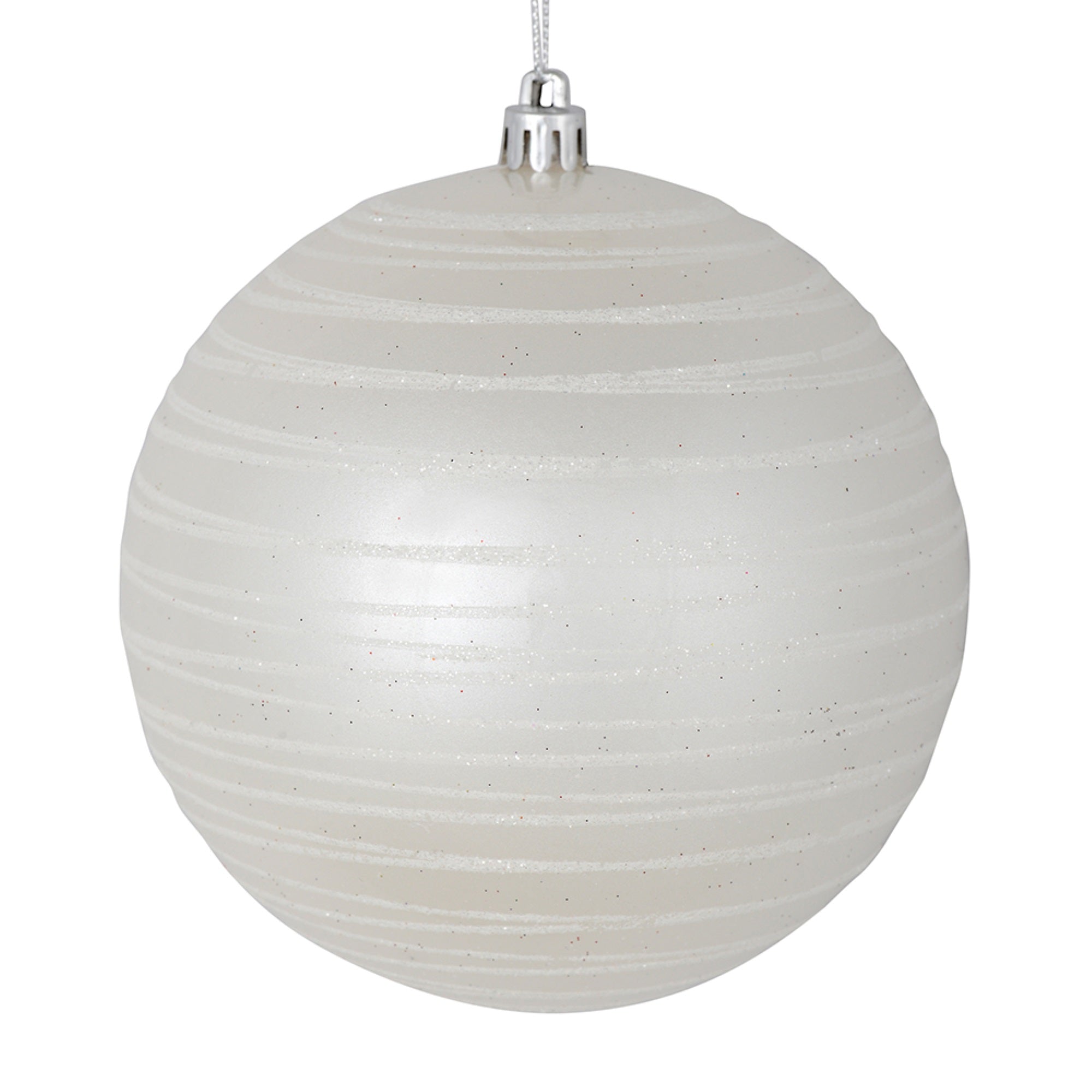4.75” White Candy Glitter Ball 4/Bag