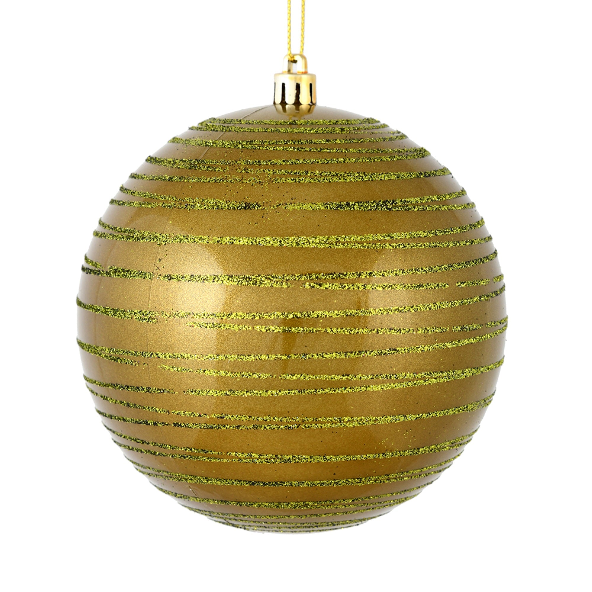 4.75” Olive Candy Glitter Ball 4/Bag