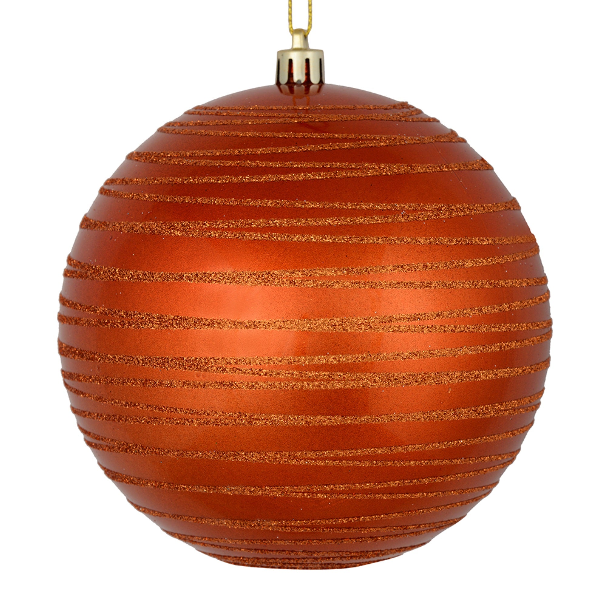 4.75” Burnish Org Candy Glitt Ball 4/Bag