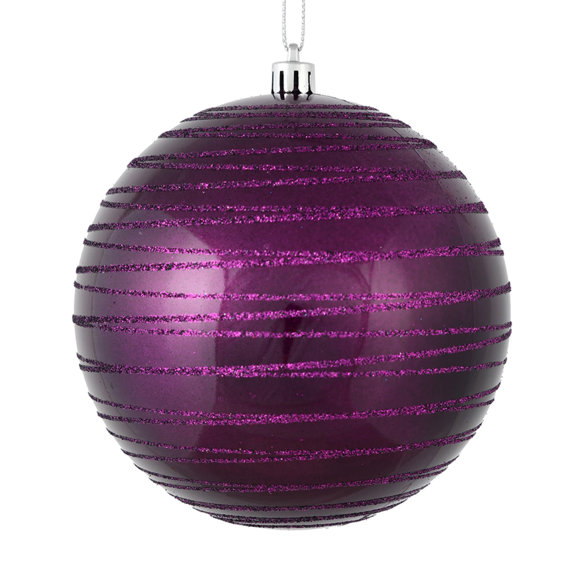 4.75” Plum Candy Glitter Ball 4/Bag