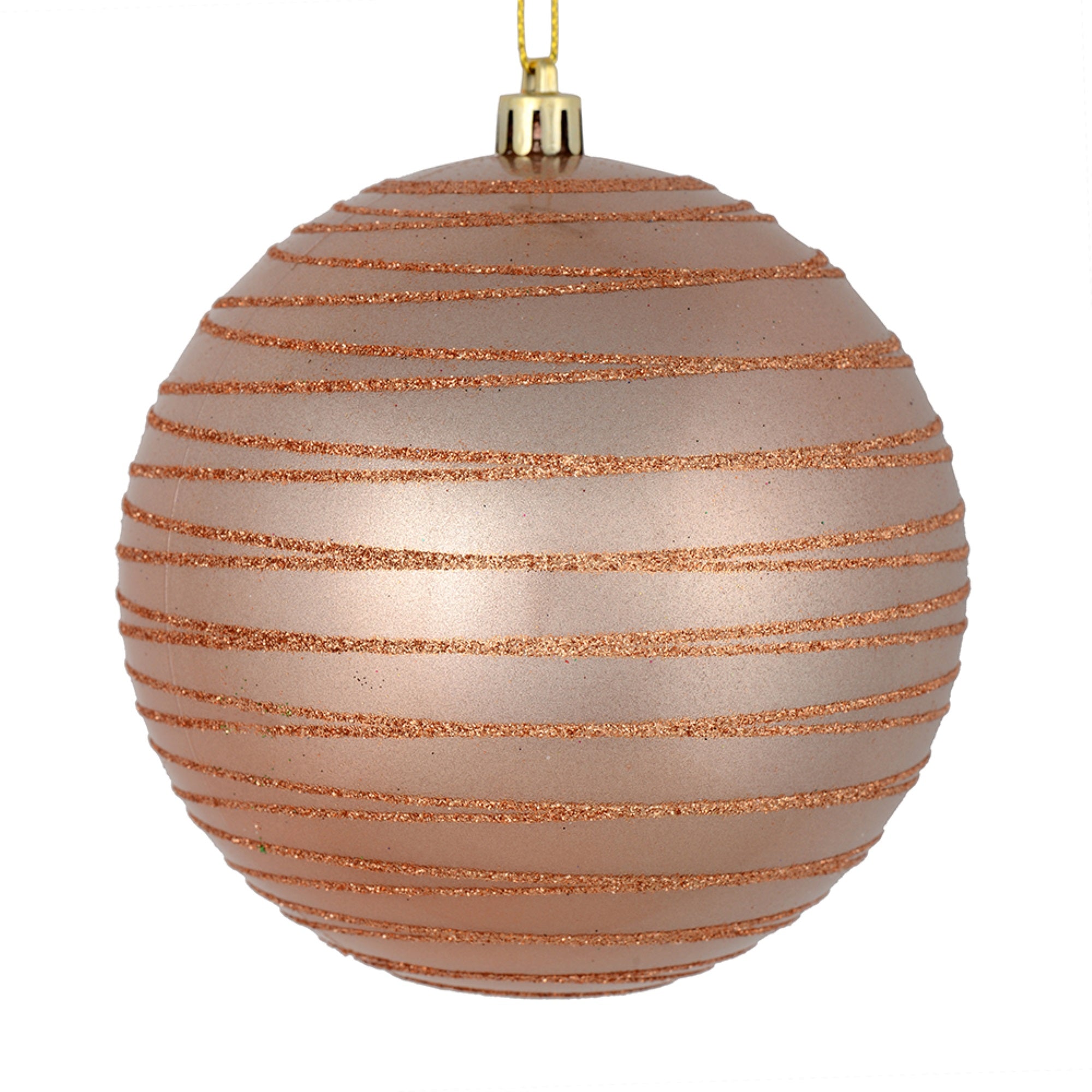 4.75” Rose Gold Candy Glitter Ball 4/Bag