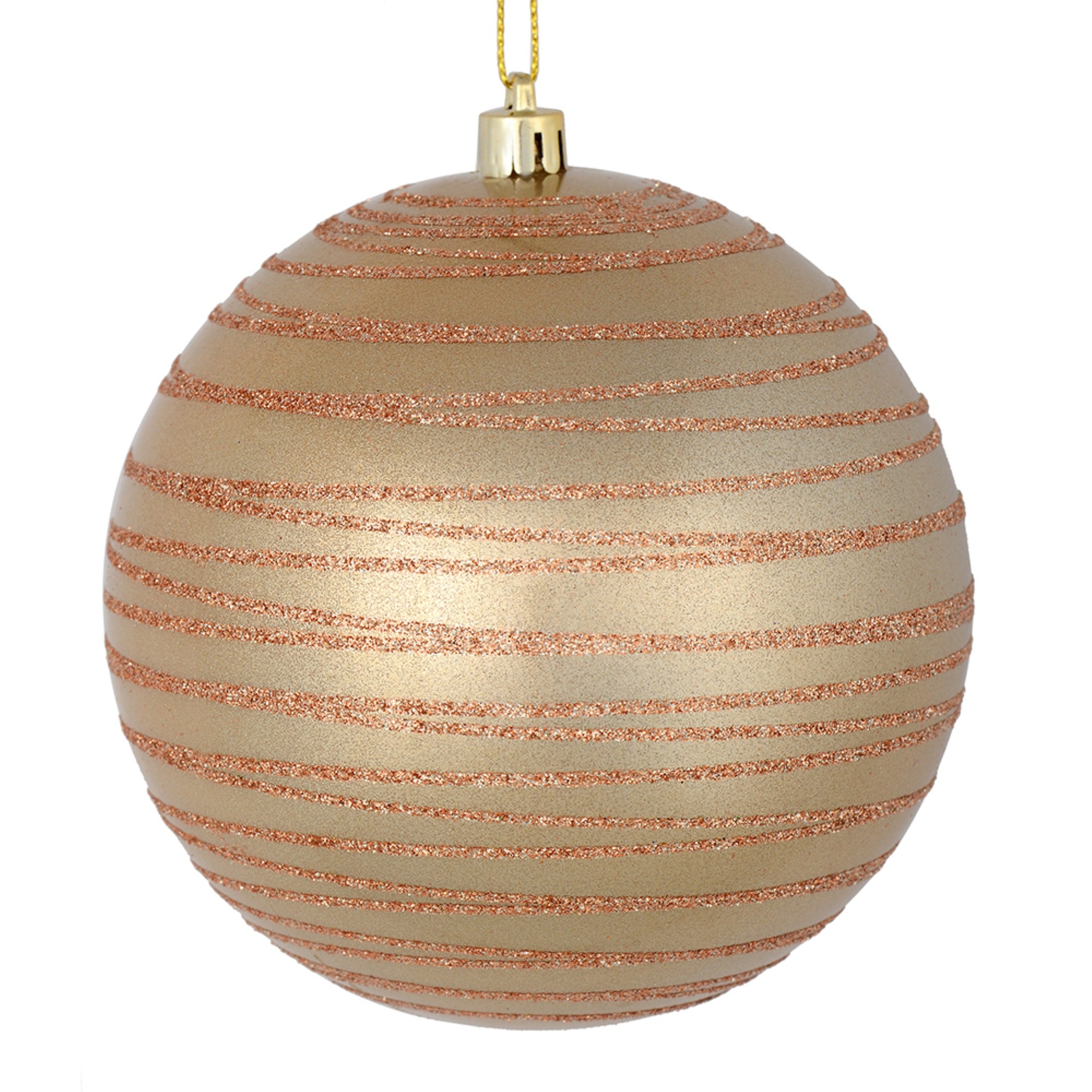 4.75” Cafe Latte Candy Glitter Ball 4/Bg
