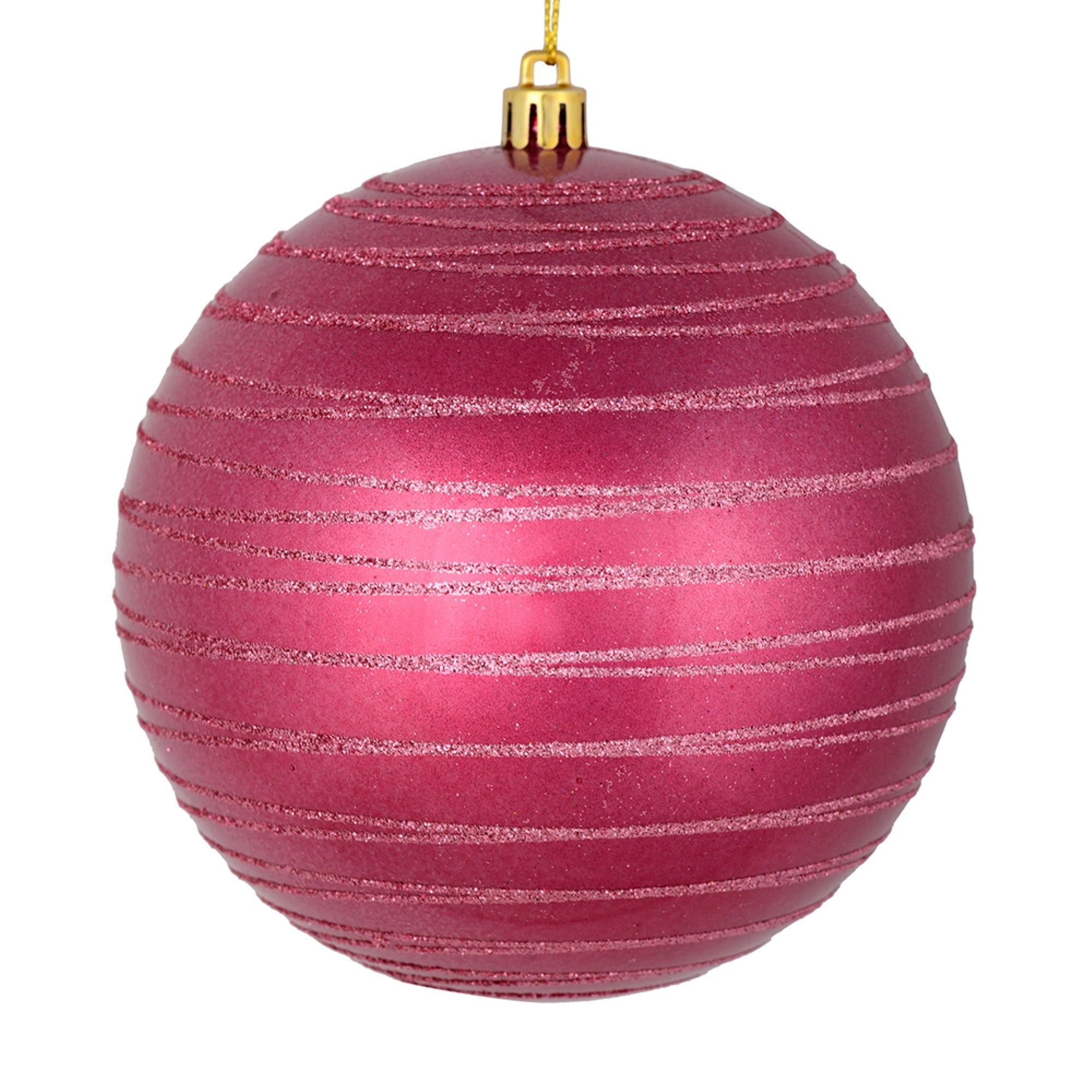 6” Berry Red Candy Glitter Ball 3/Bag