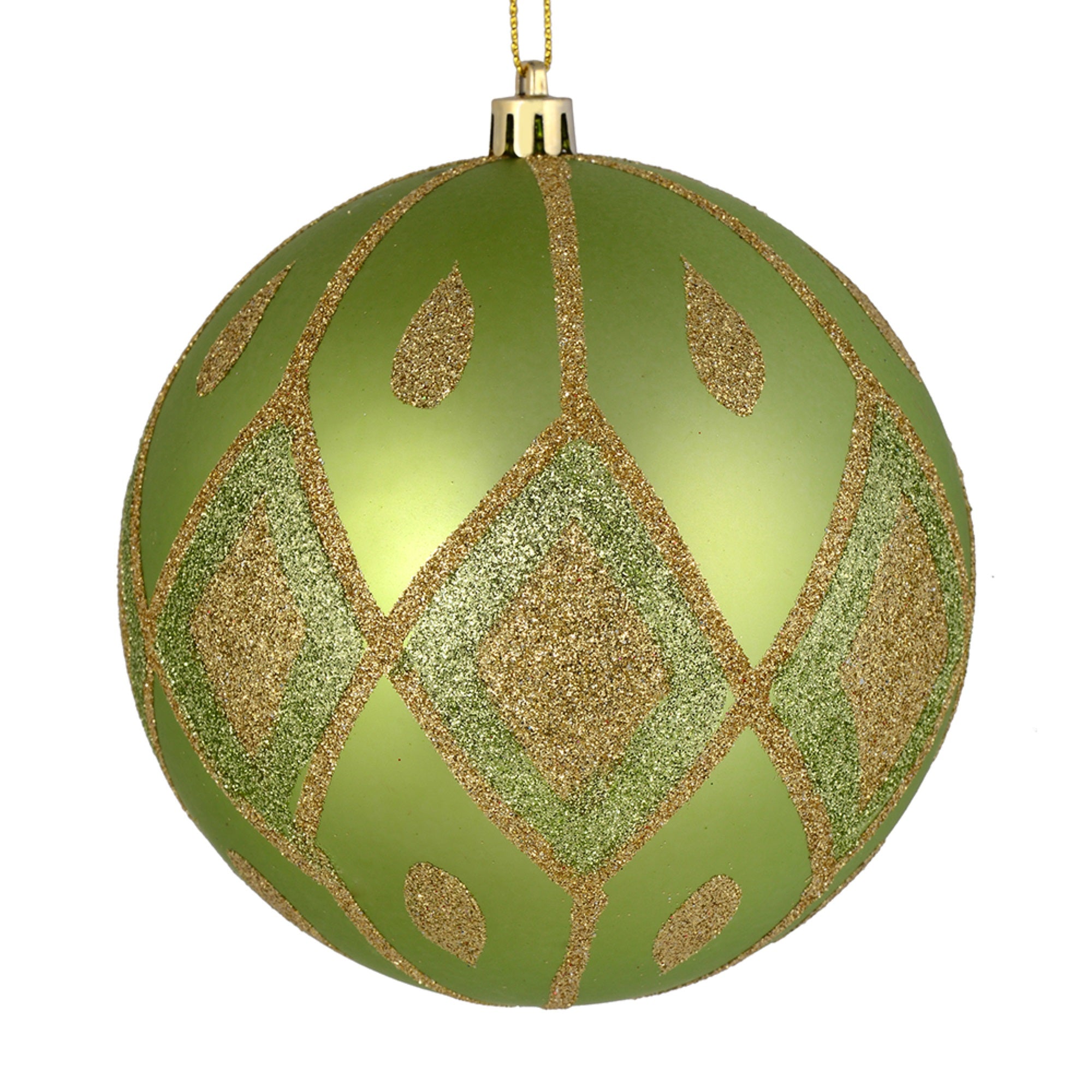 4” Celadon Matte Glitter Diamond 4/Bag