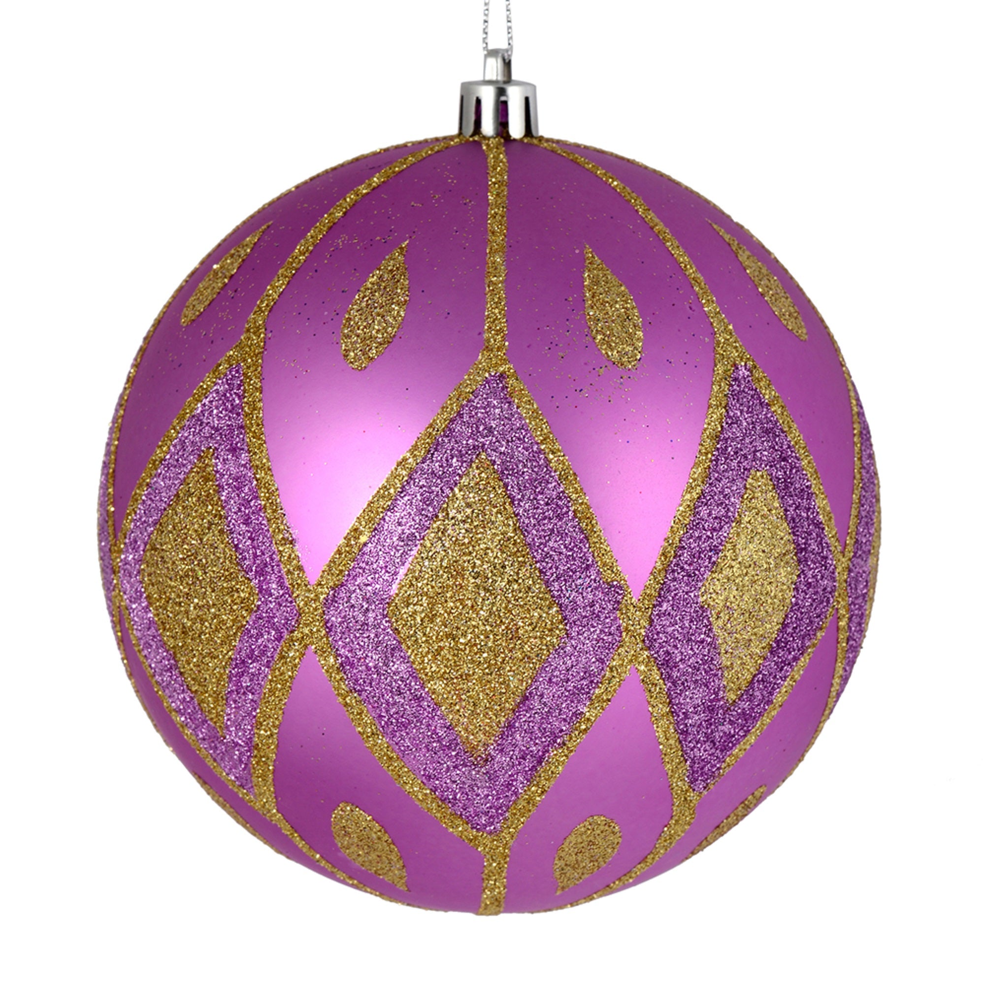 4” Orchid Matte Glitter Diamond 4/Bag