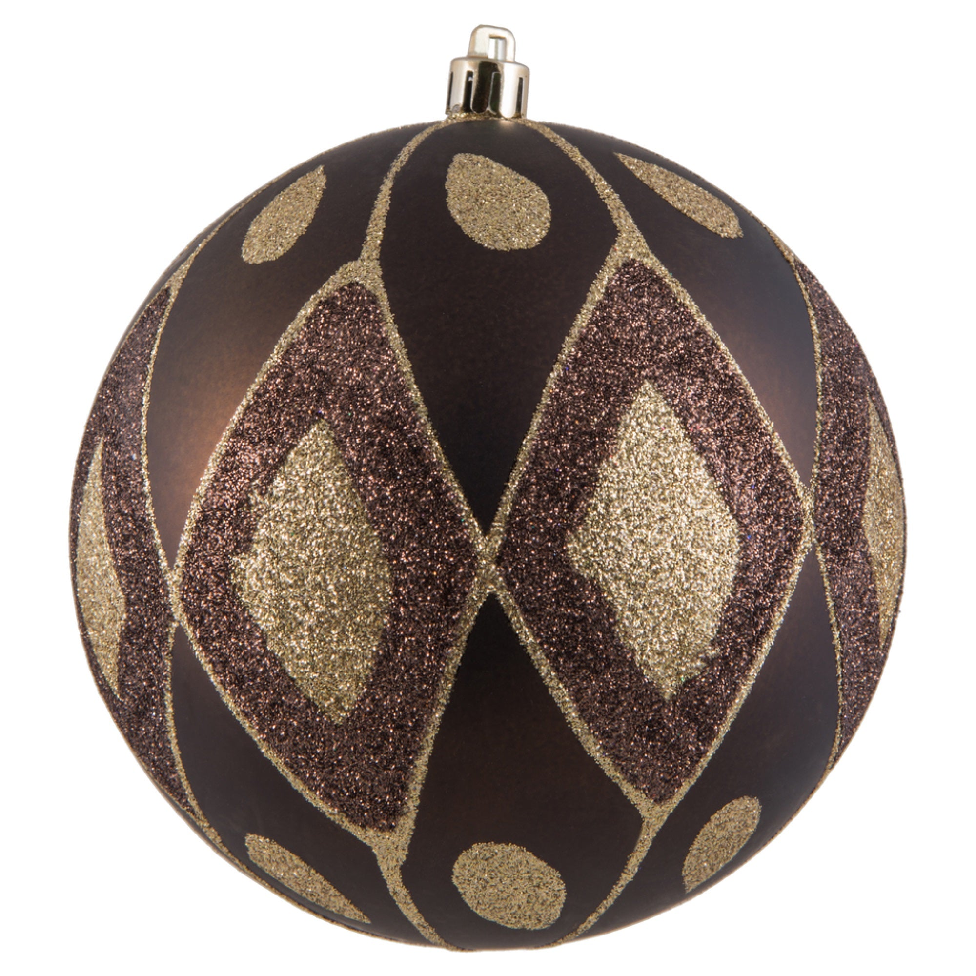 4” Chocolate Matte Glitter Diamond 4/Bag