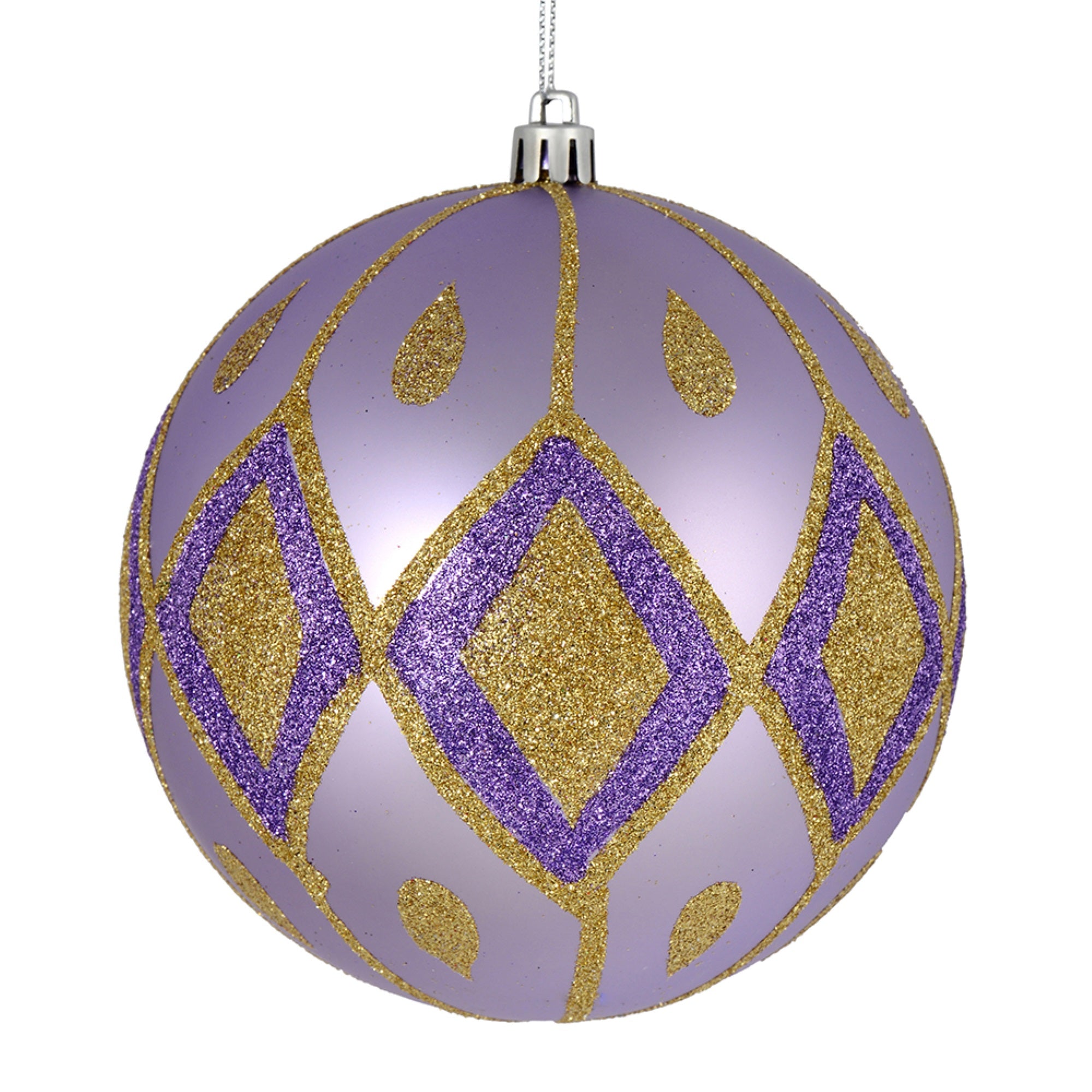 4” Lavender Matte Glitter Diamond 4/Bag