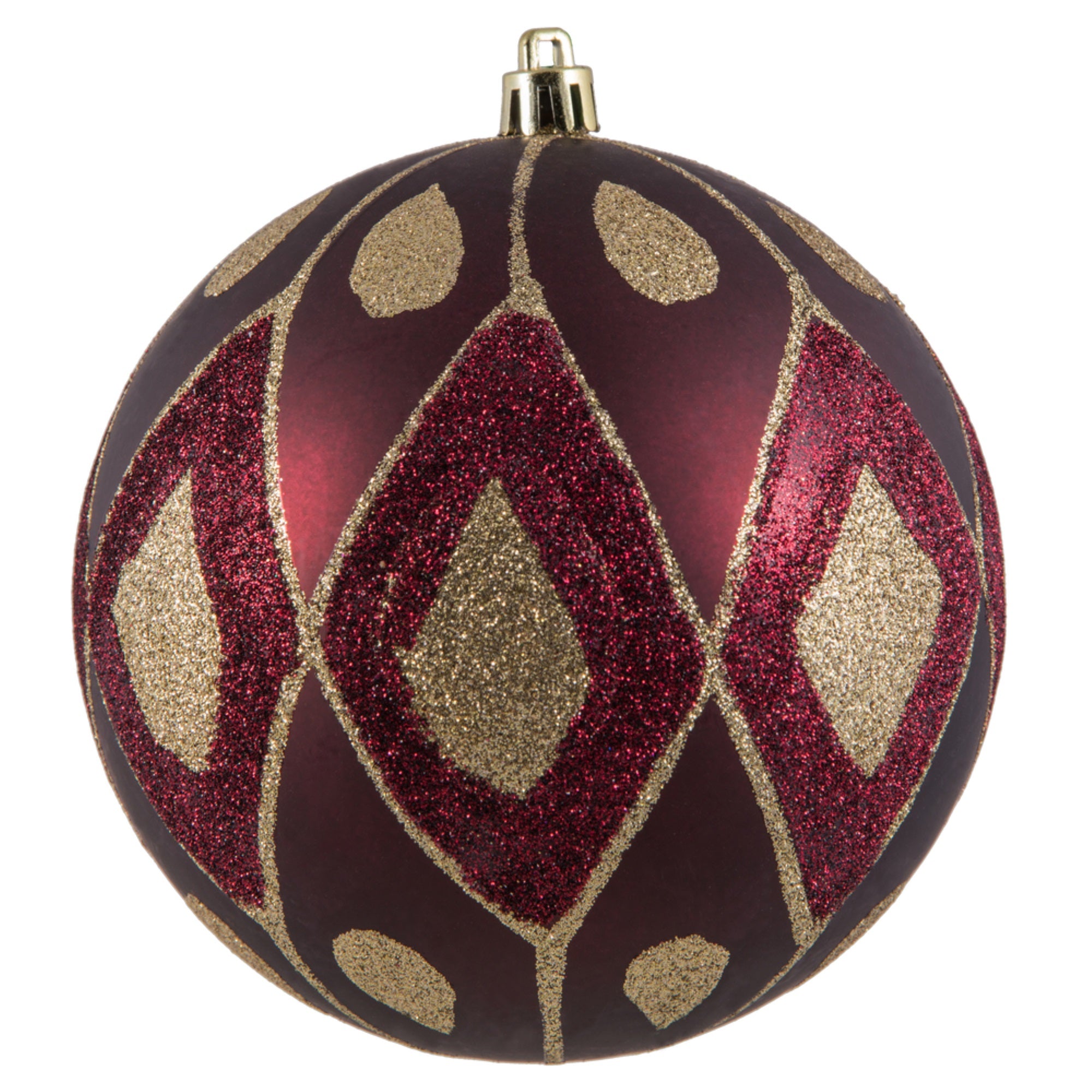 4.75” Wine Matte Glitter Diamond 4/Bag