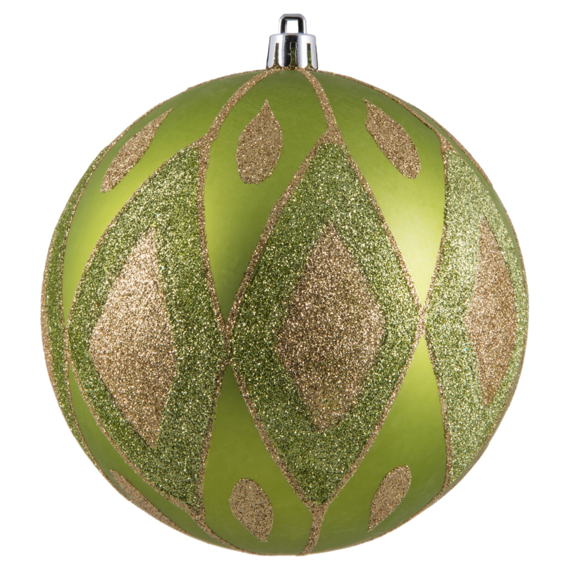 4.75” Lime Matte Glitter Diamond 4/Bag