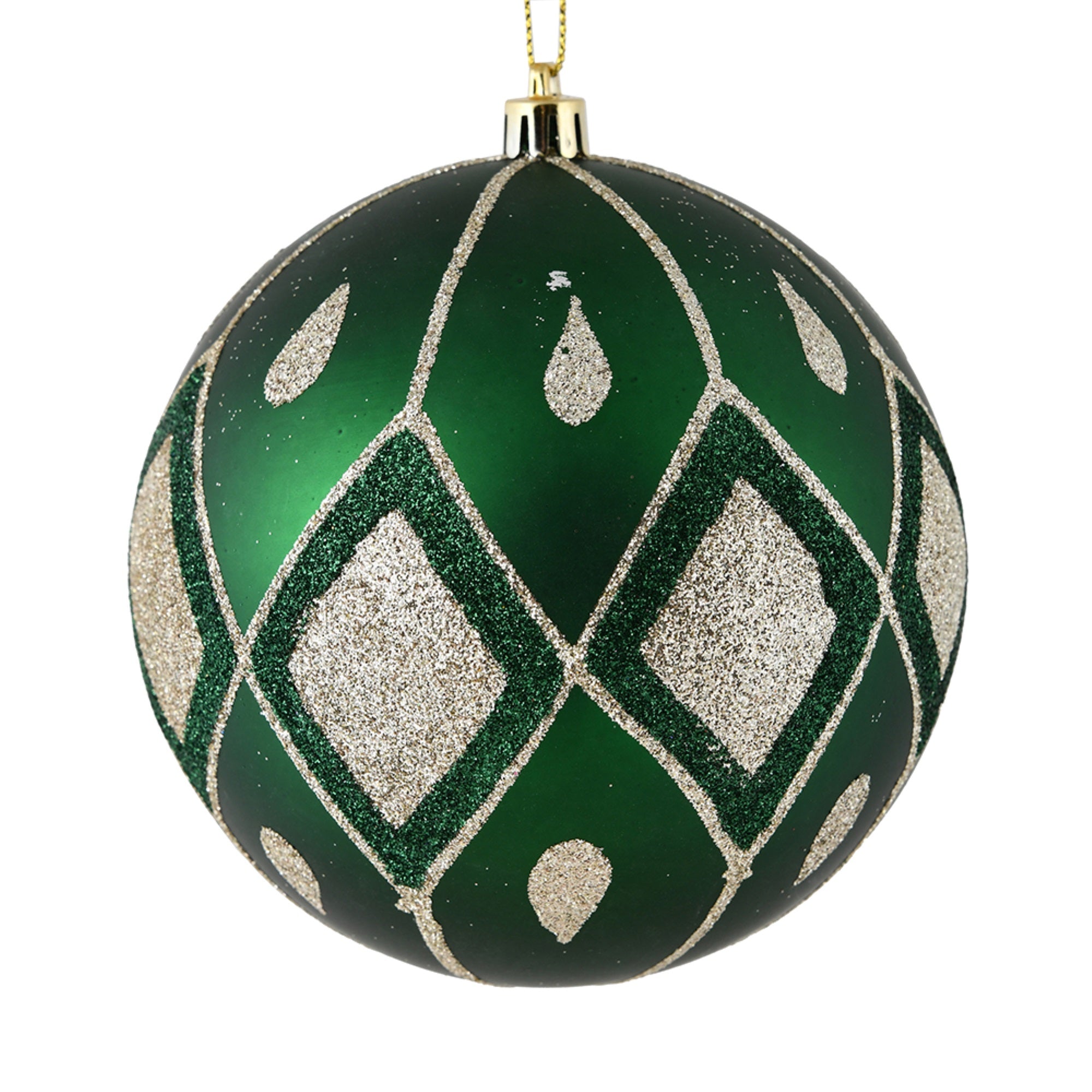 6” Emerald Matte Glitter Diamond 3/Bag