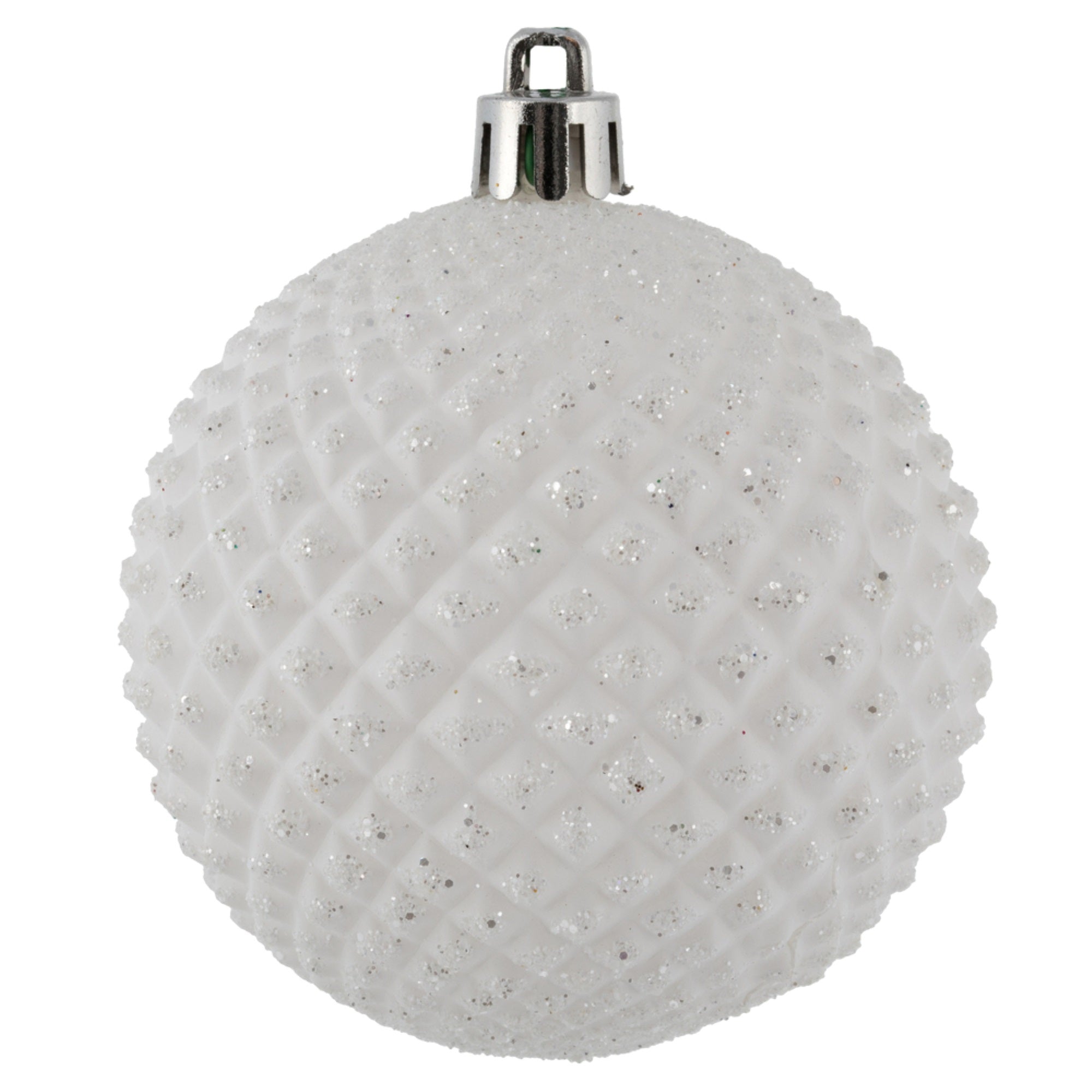 2.75” White Durian Glitter Ball 12/Bag
