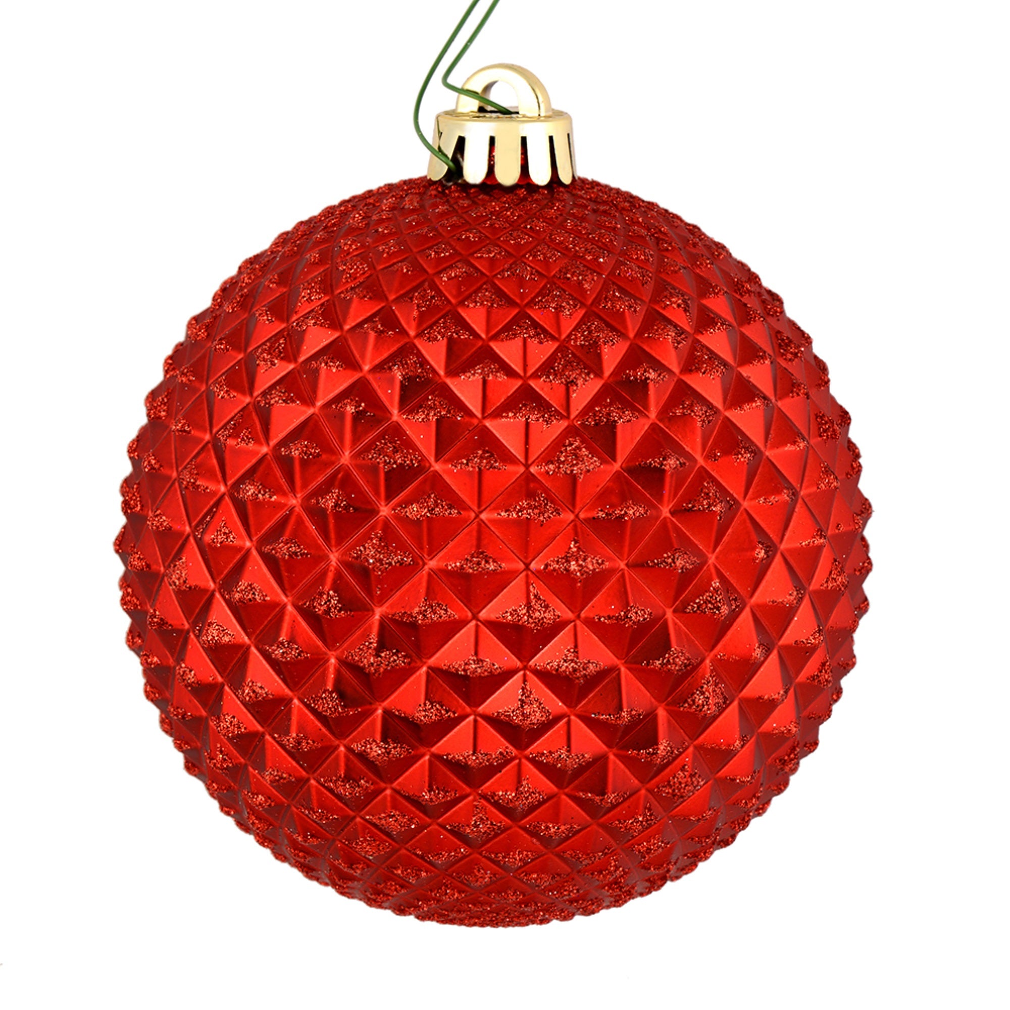 4” Red Durian Glitter Ball 6/Bag