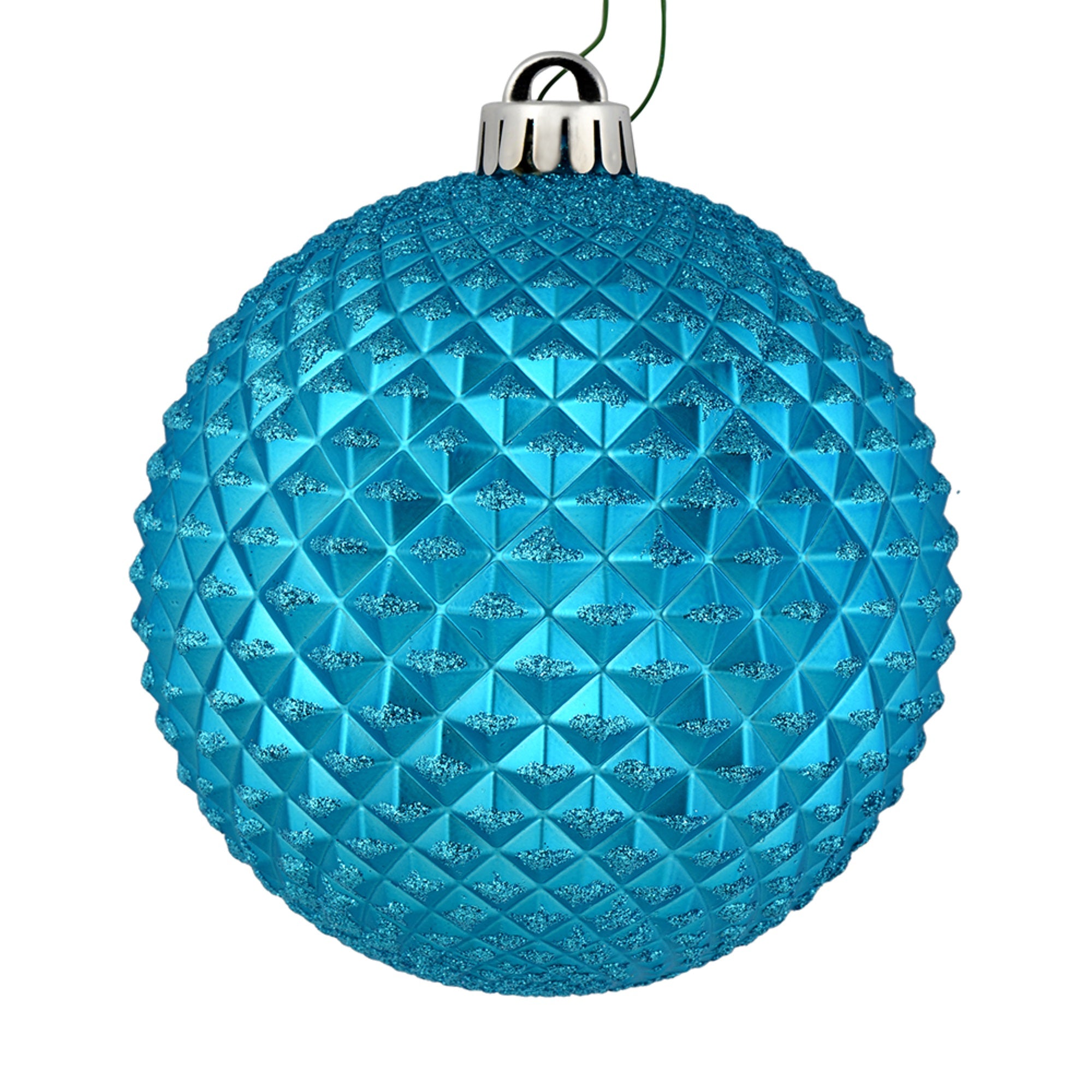 4” Turquoise Durian Glitter Ball 6/Bag