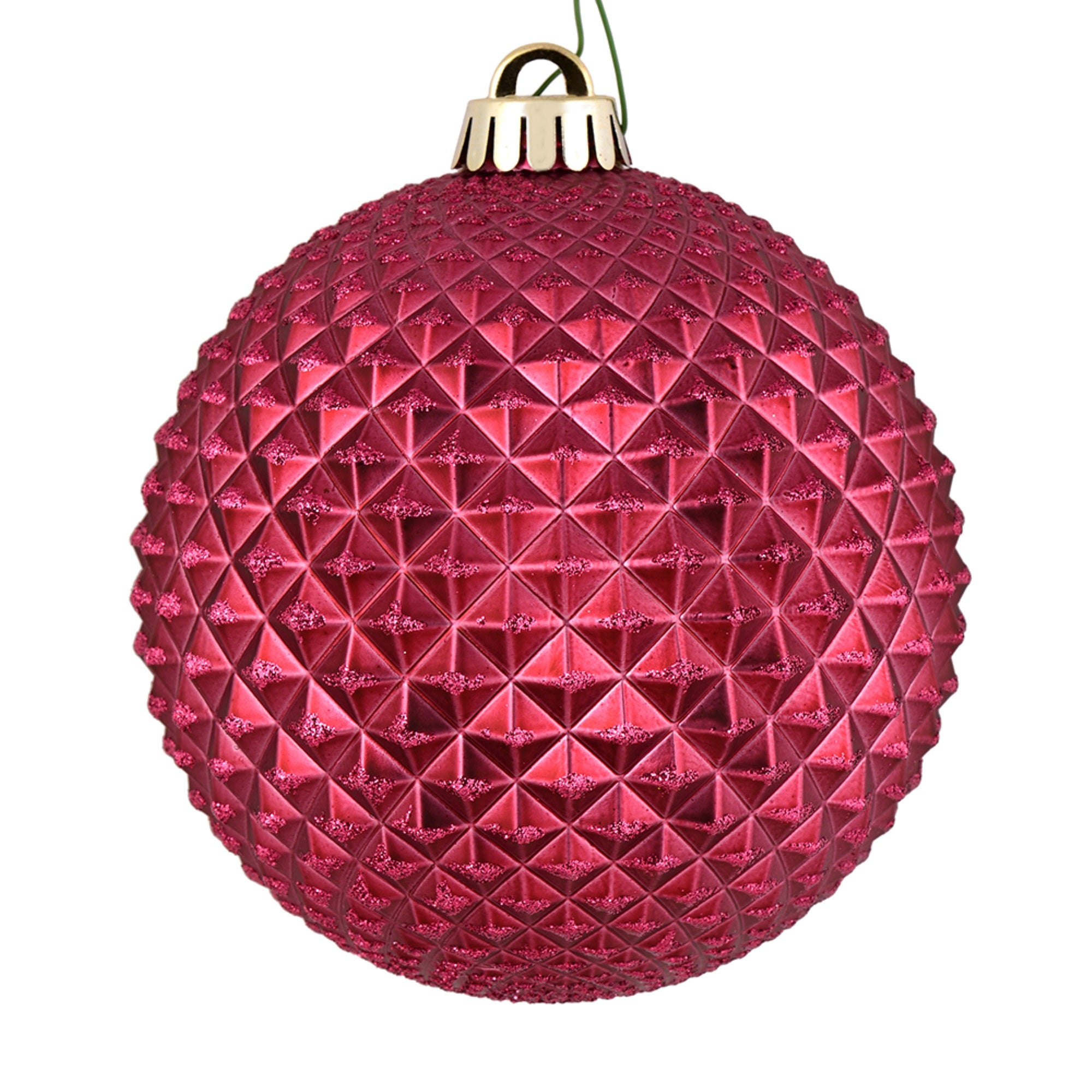 4” Berry Red Durian Glitter Ball 6/Bag