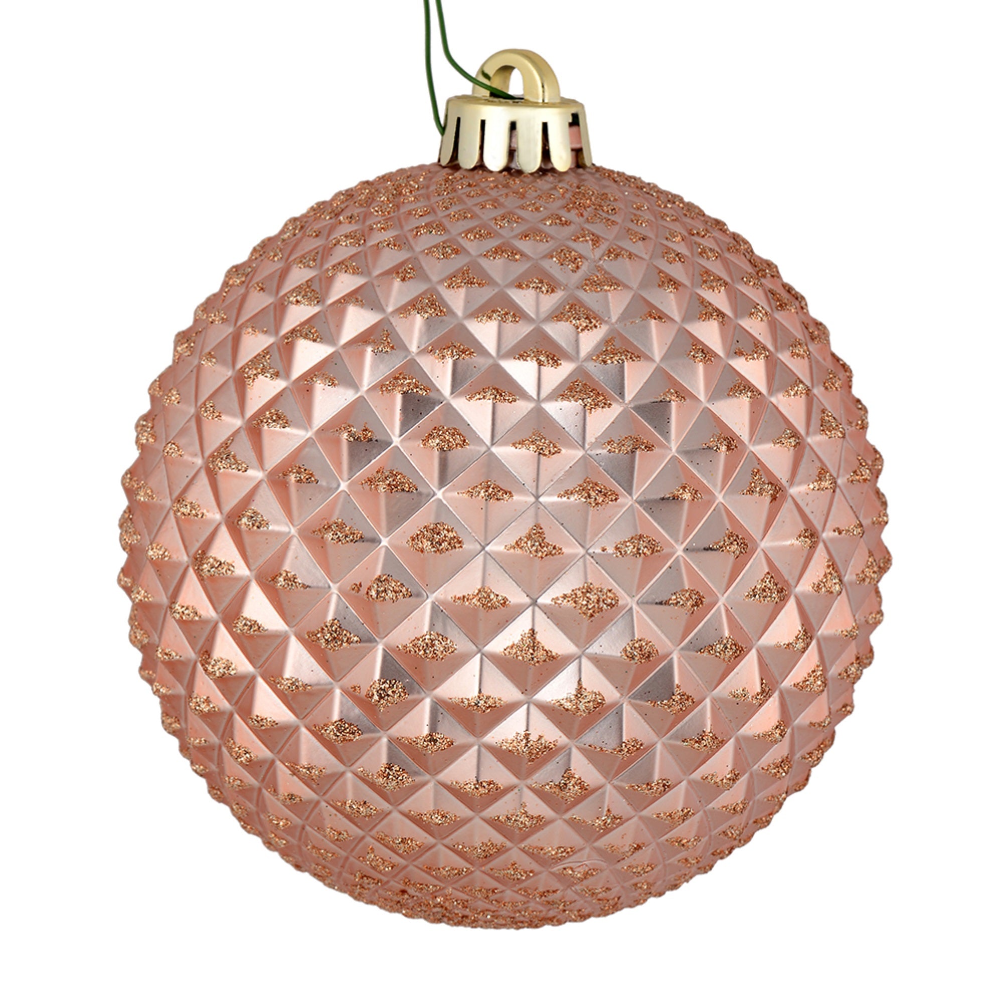 4” Rose Gold Durian Glitter Ball 6/Bag