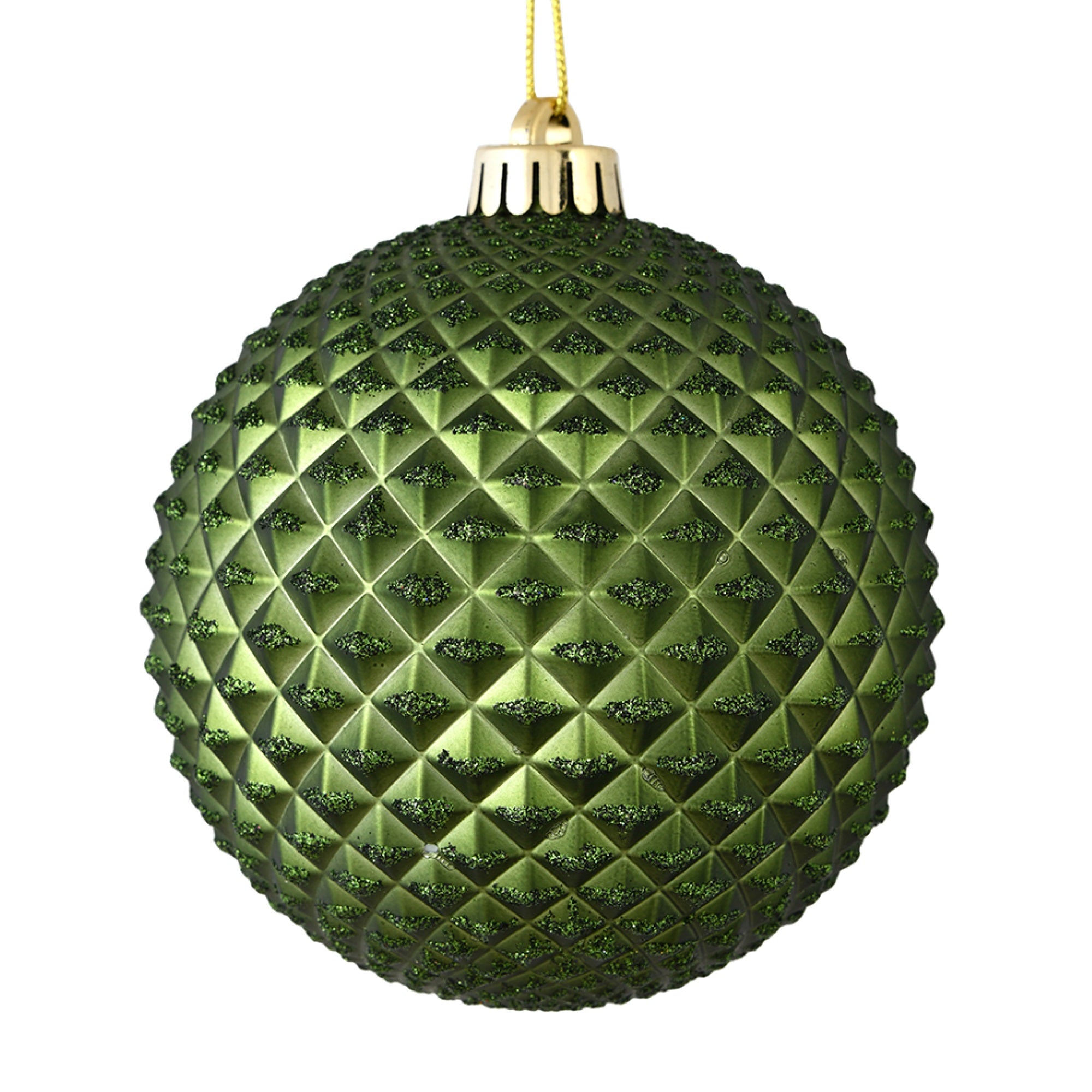 4” Moss Green Durian Glitter Ball 6/Bag