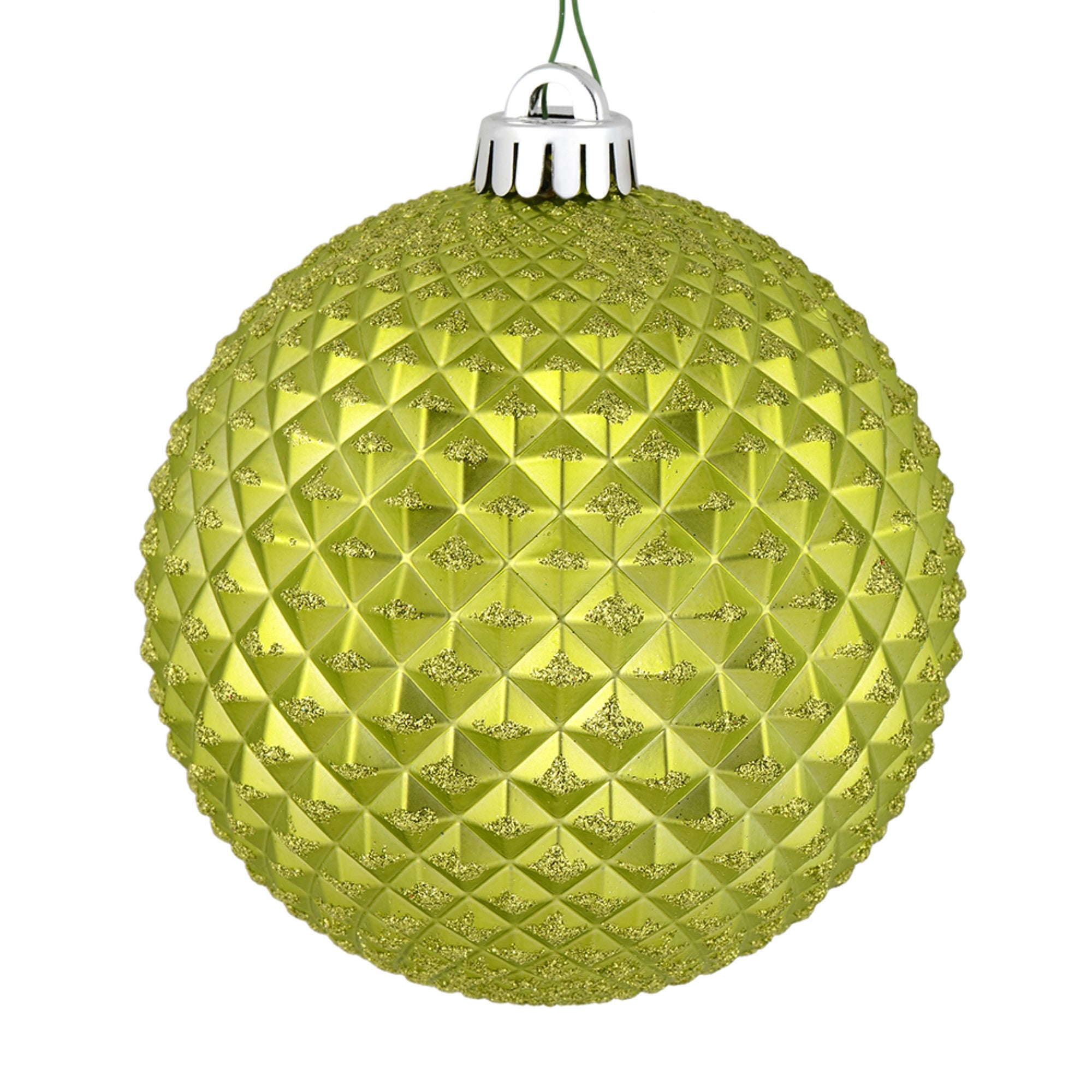 4” Lime Durian Glitter Ball 6/Bag