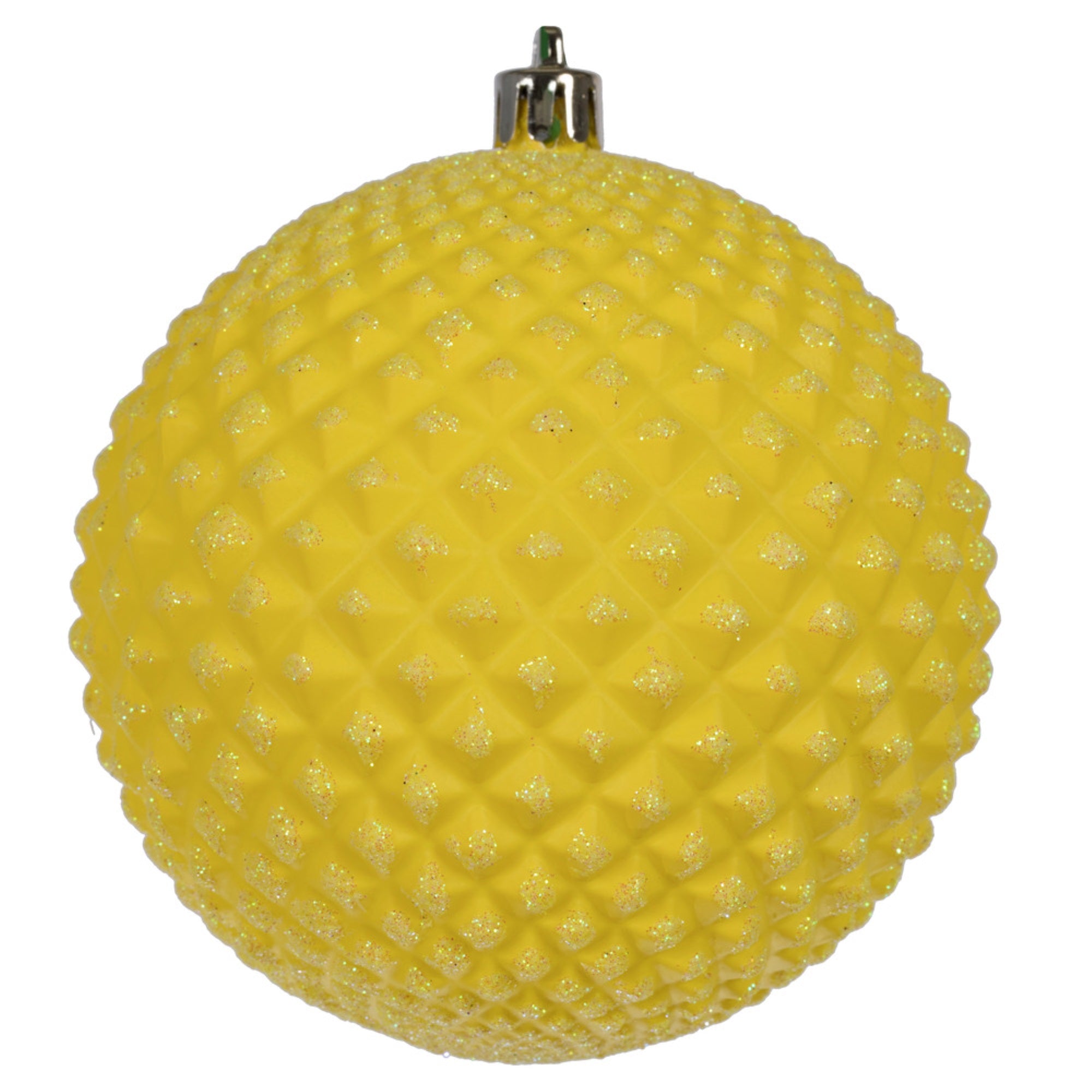 4” Yellow Durian Glitter Ball 6/Bag