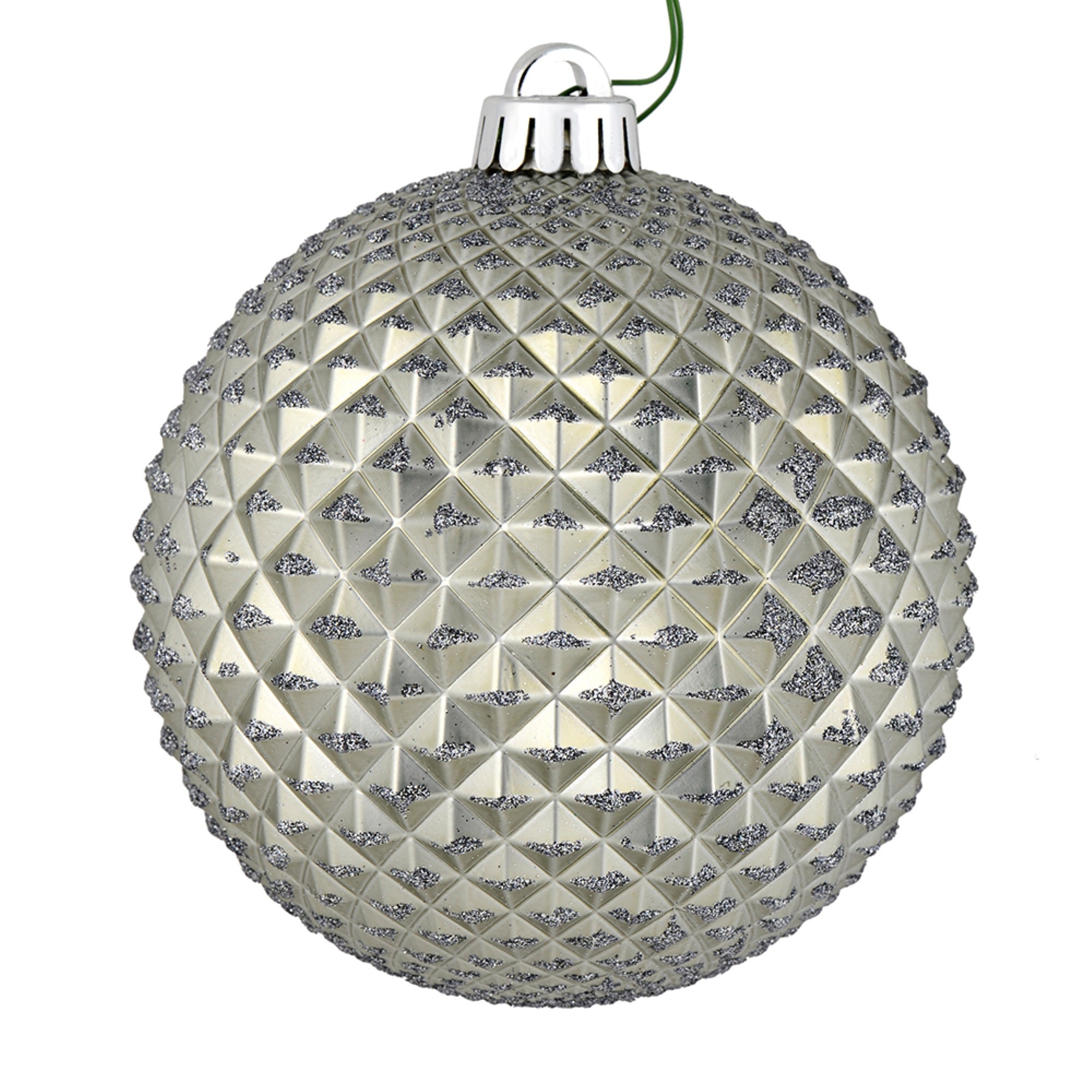 4” Pewter Durian Glitter Ball 6/Bag