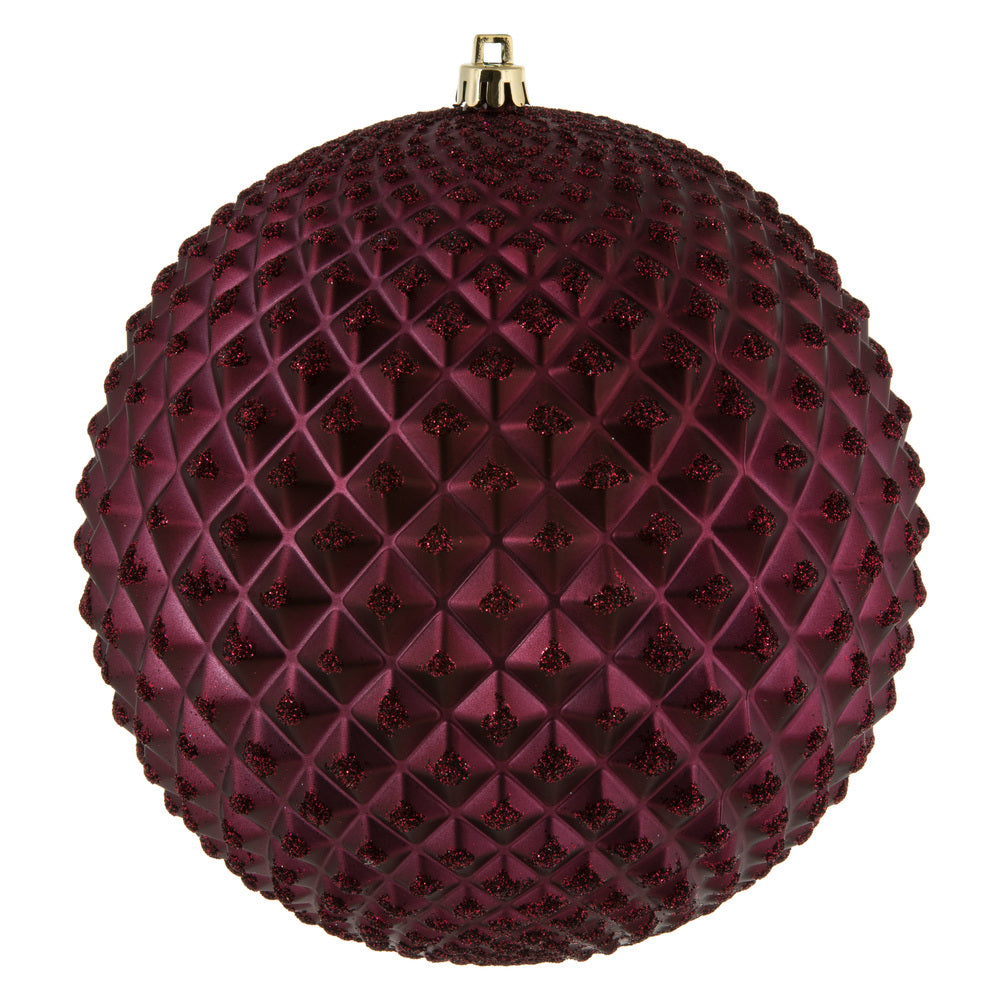 Vickerman 6” Wine Durian Glitt Ball Orn Drill 4/Bg - N188719D