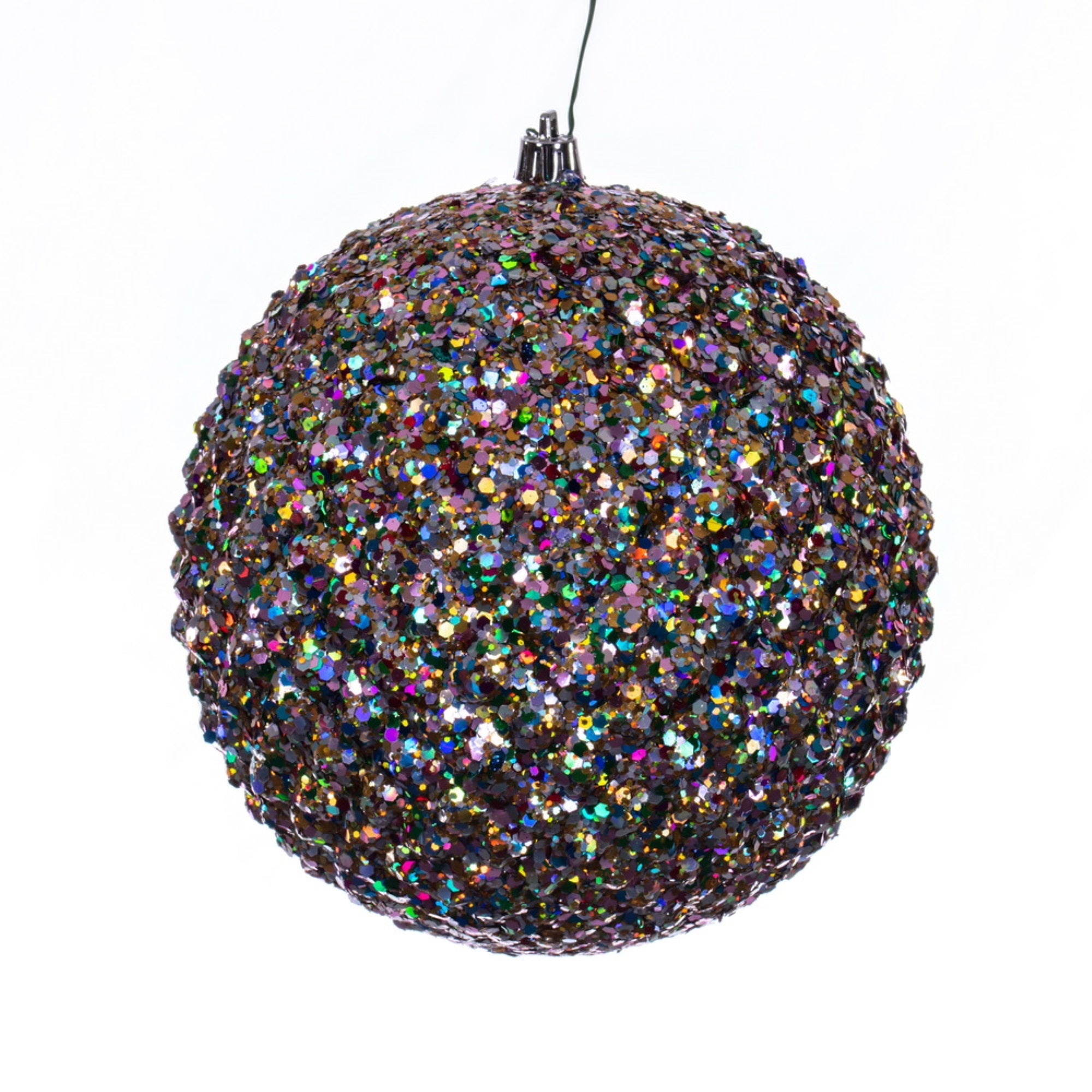 6” Multicolor Durian Ball Orn Drill 4/Bg