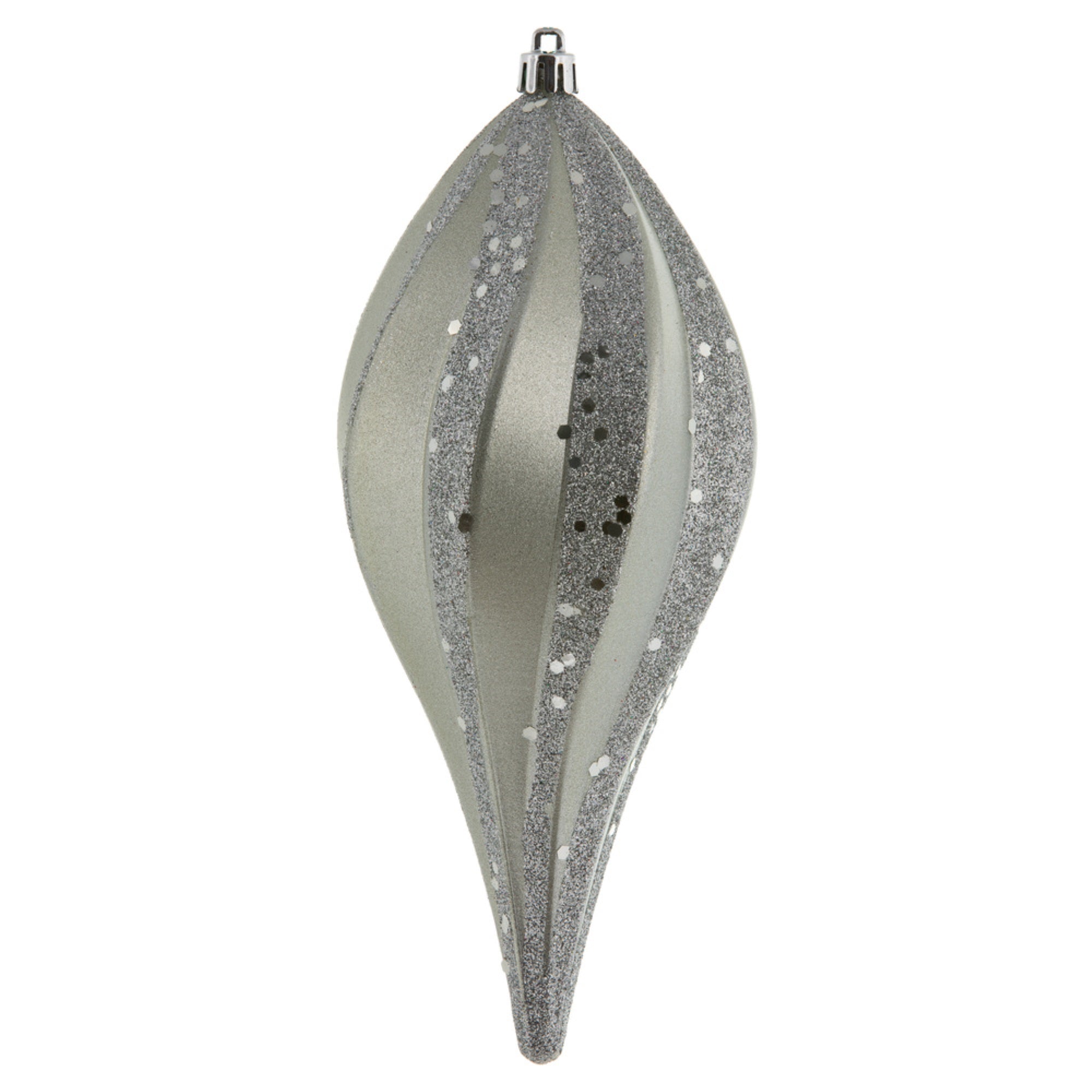 8” Silver Candy Swirl Drop Drill UV 3/Bg