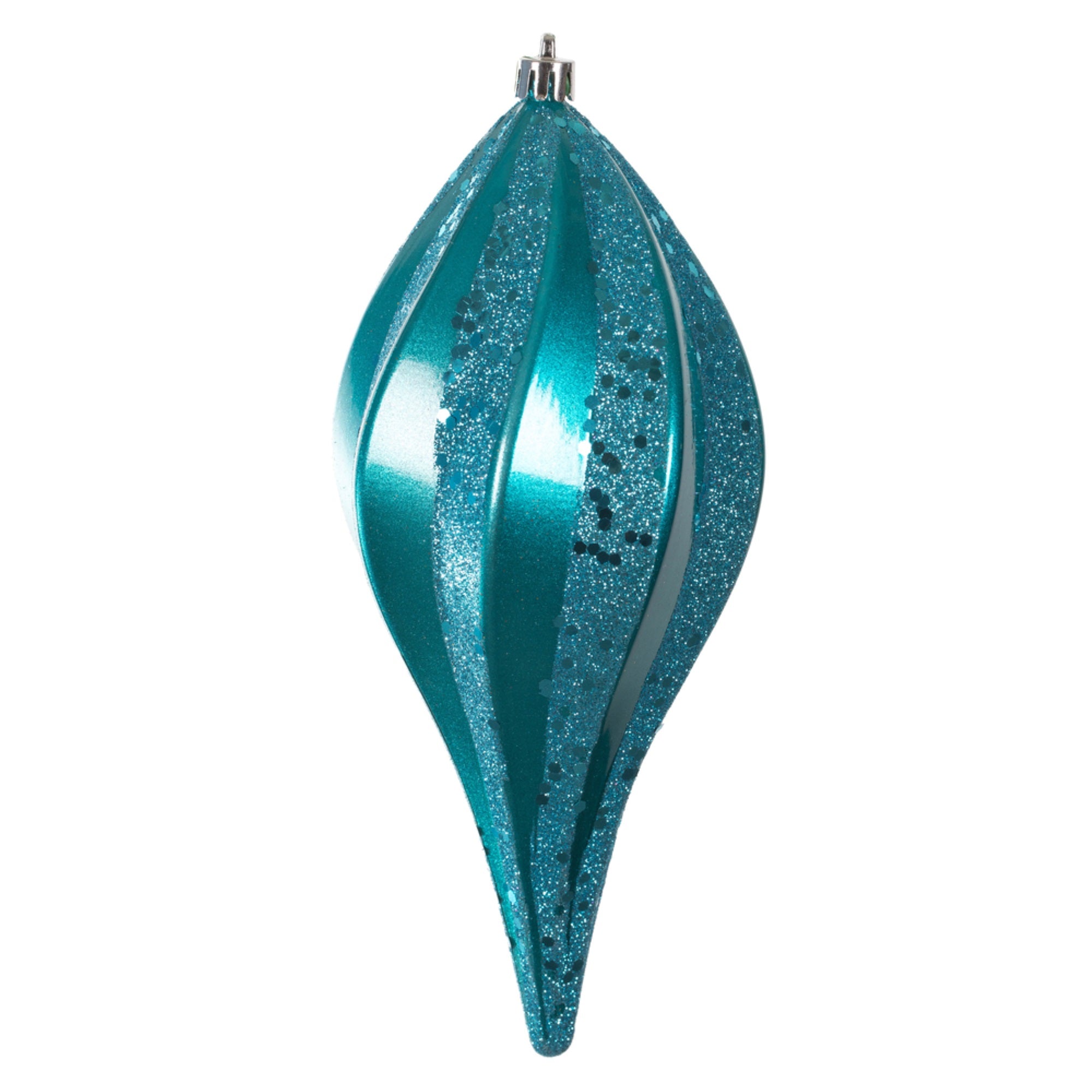 8” Turquoise Candy Swirl Drop UV 3/Bg