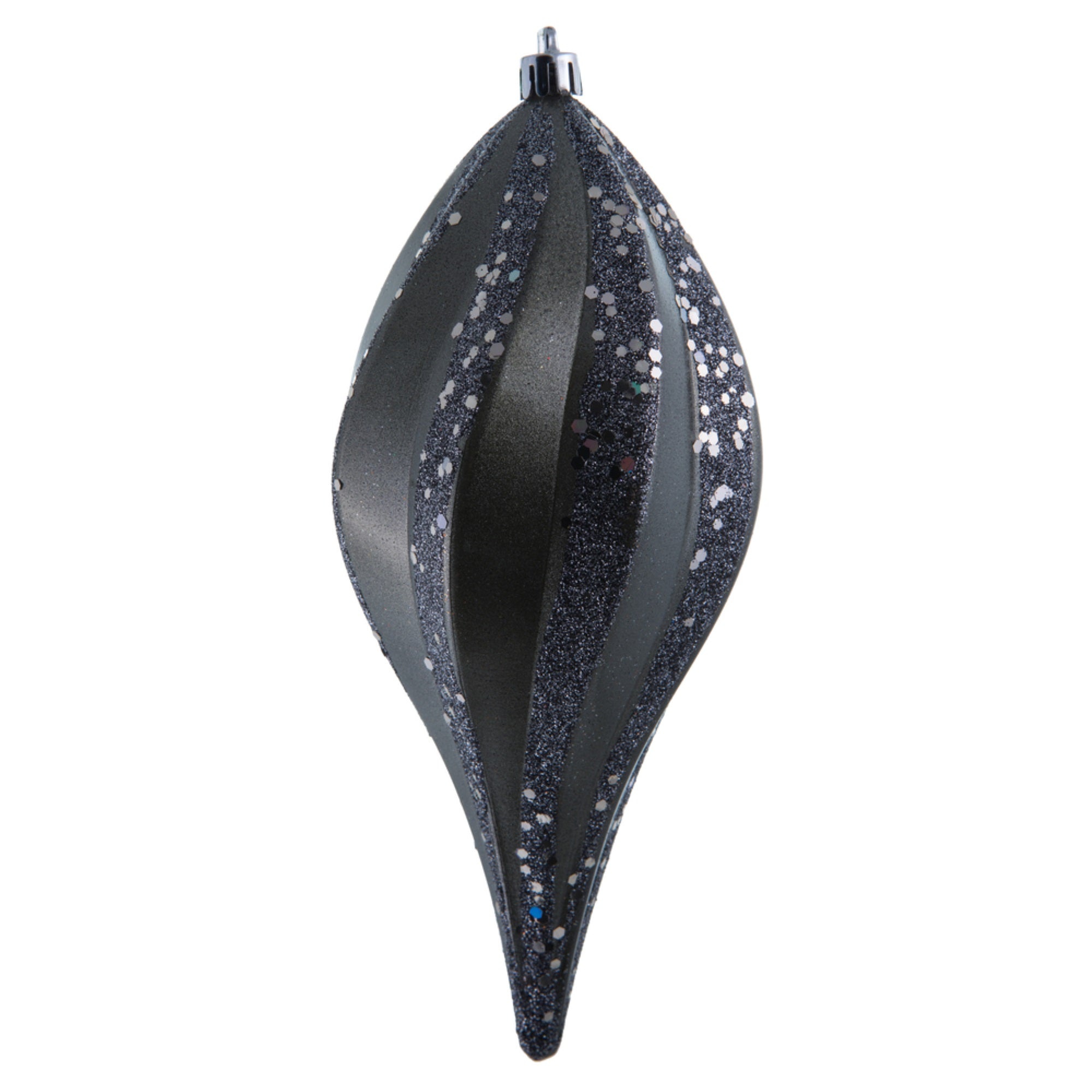 8” Pewter Candy Swirl Drop Drill UV 3/Bg