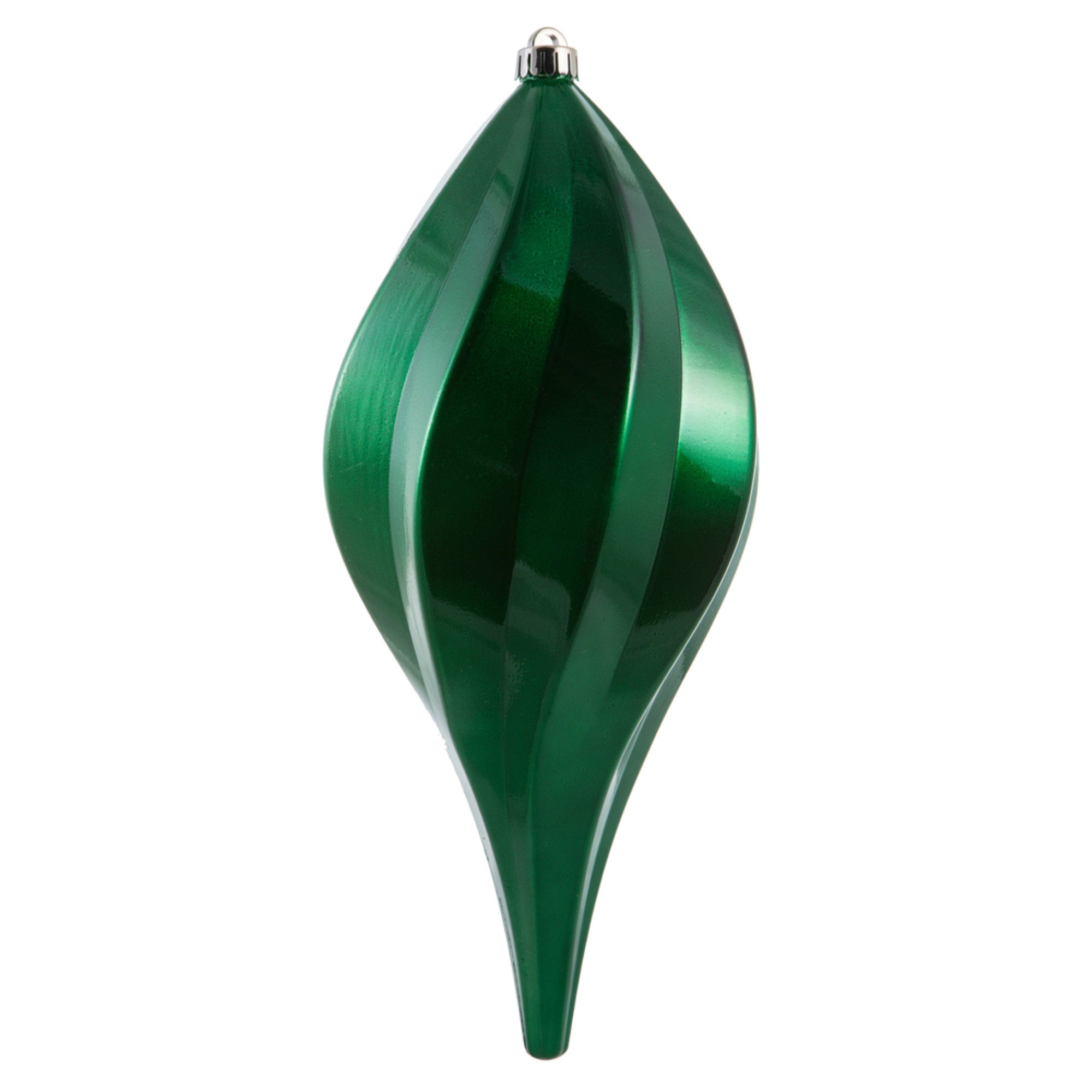 12” Green Candy Swirl Drop Drilled UV