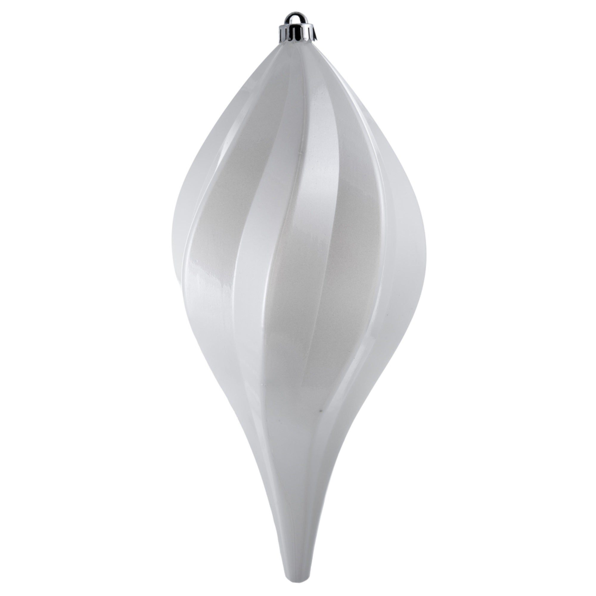 12” White Candy Swirl Drop Drilled UV