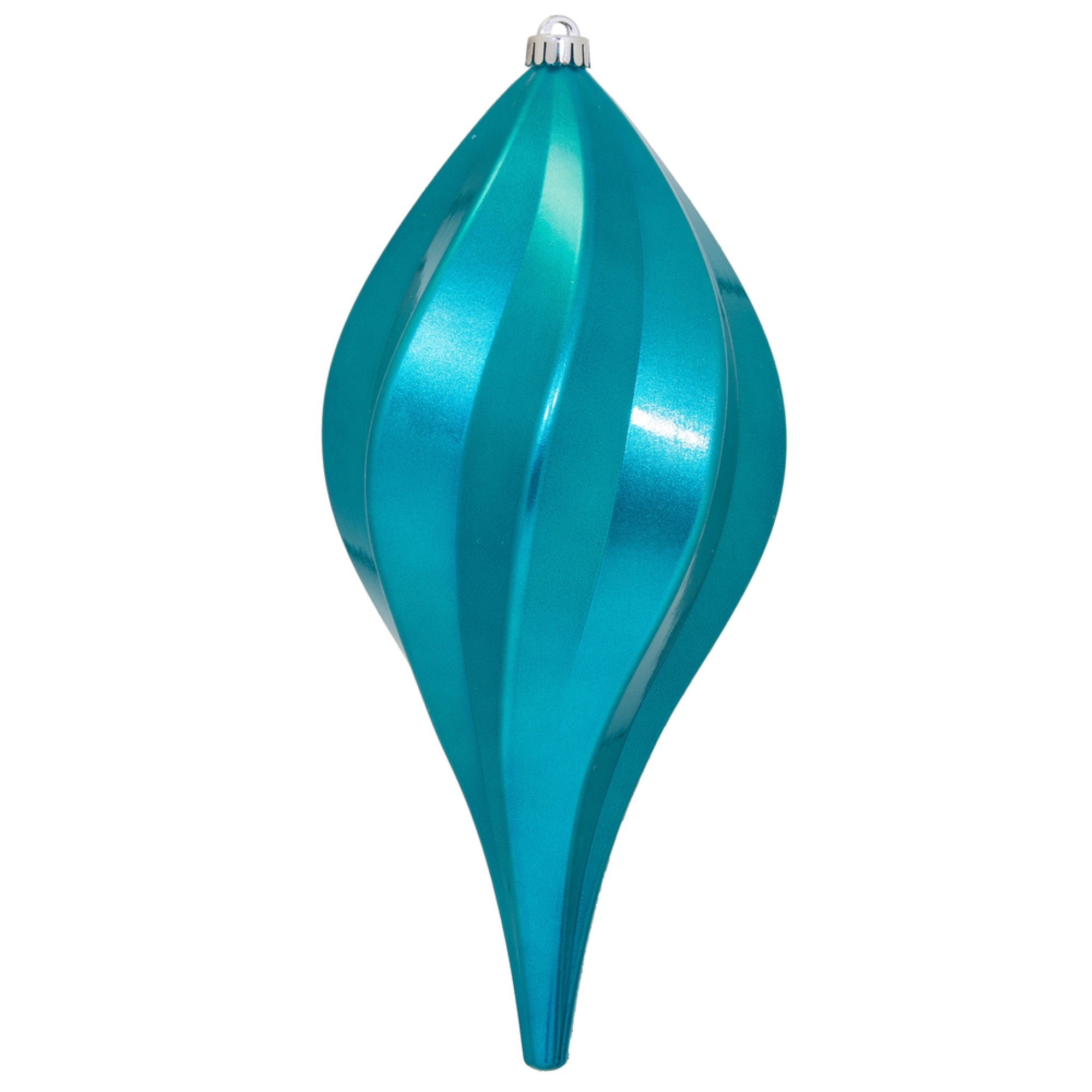12” Turquoise Candy Swirl Drop Drill UV