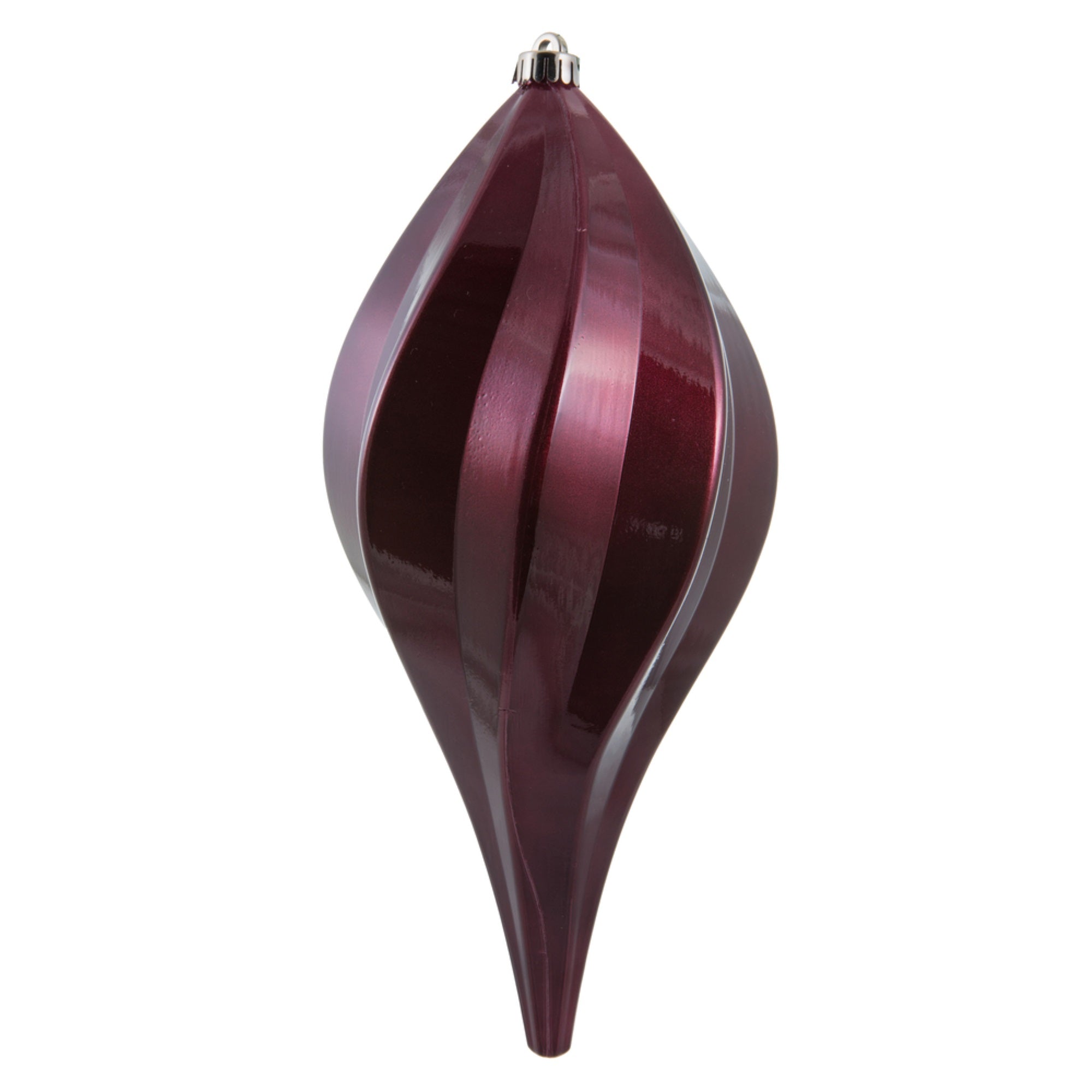 12” Burgundy Candy Swirl Drop Drilled UV
