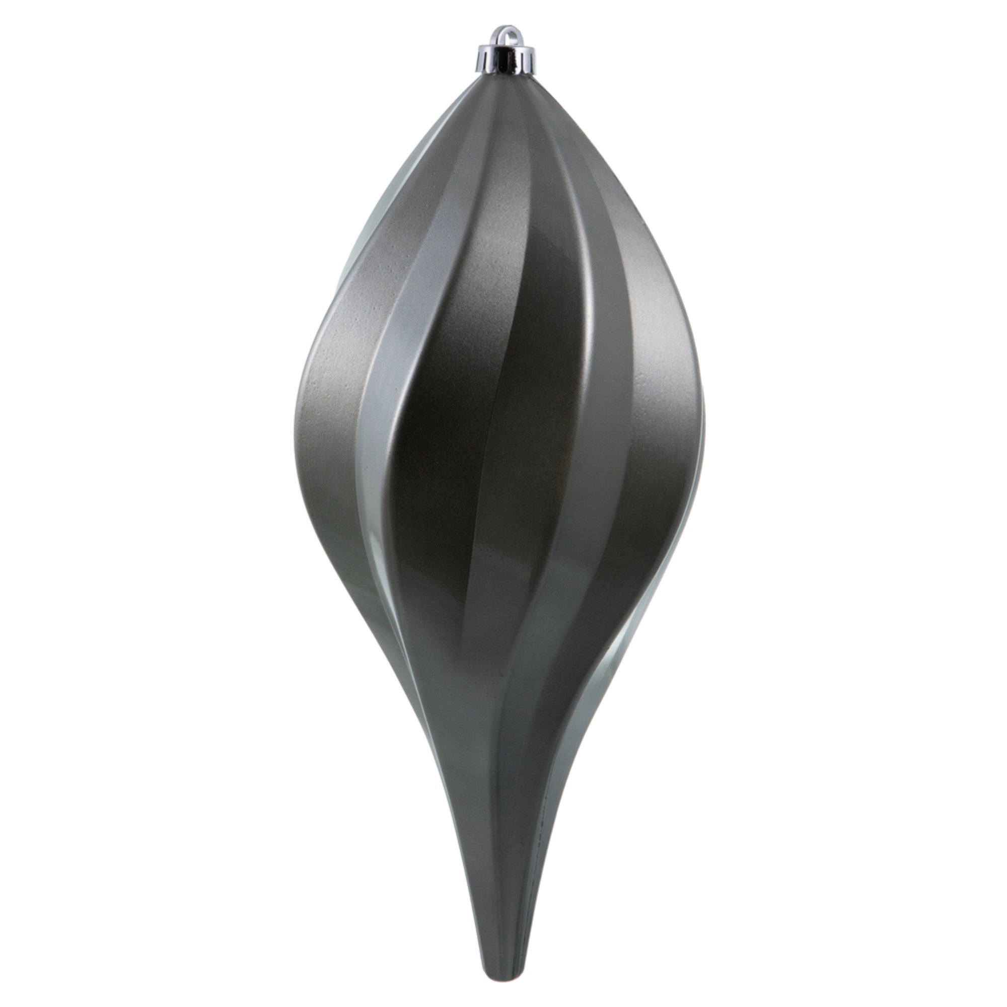 12” Pewter Candy Swirl Drop Drilled UV