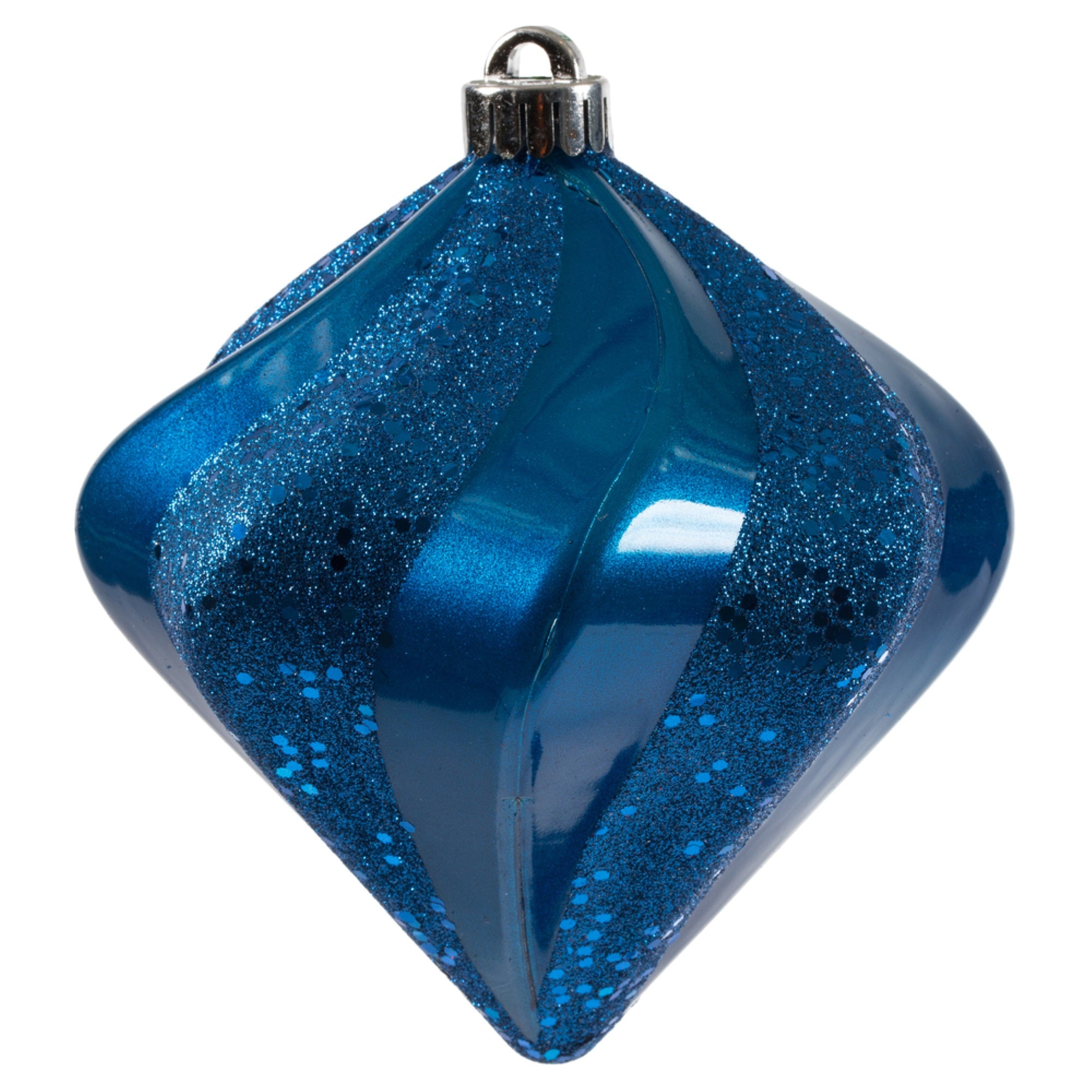 6” Blue Candy Swirl Diamond UV 3/Bg