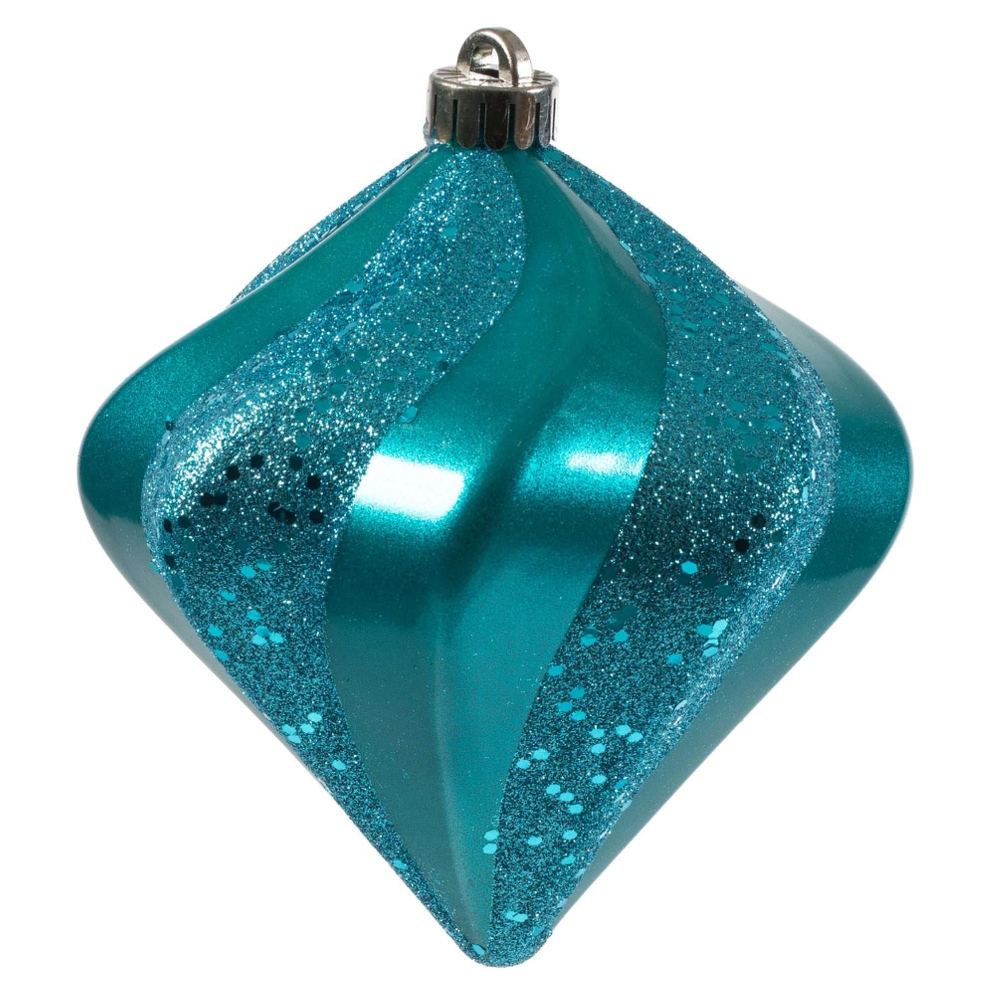 6” Turquoise Candy Swirl Diamond UV 3/Bg