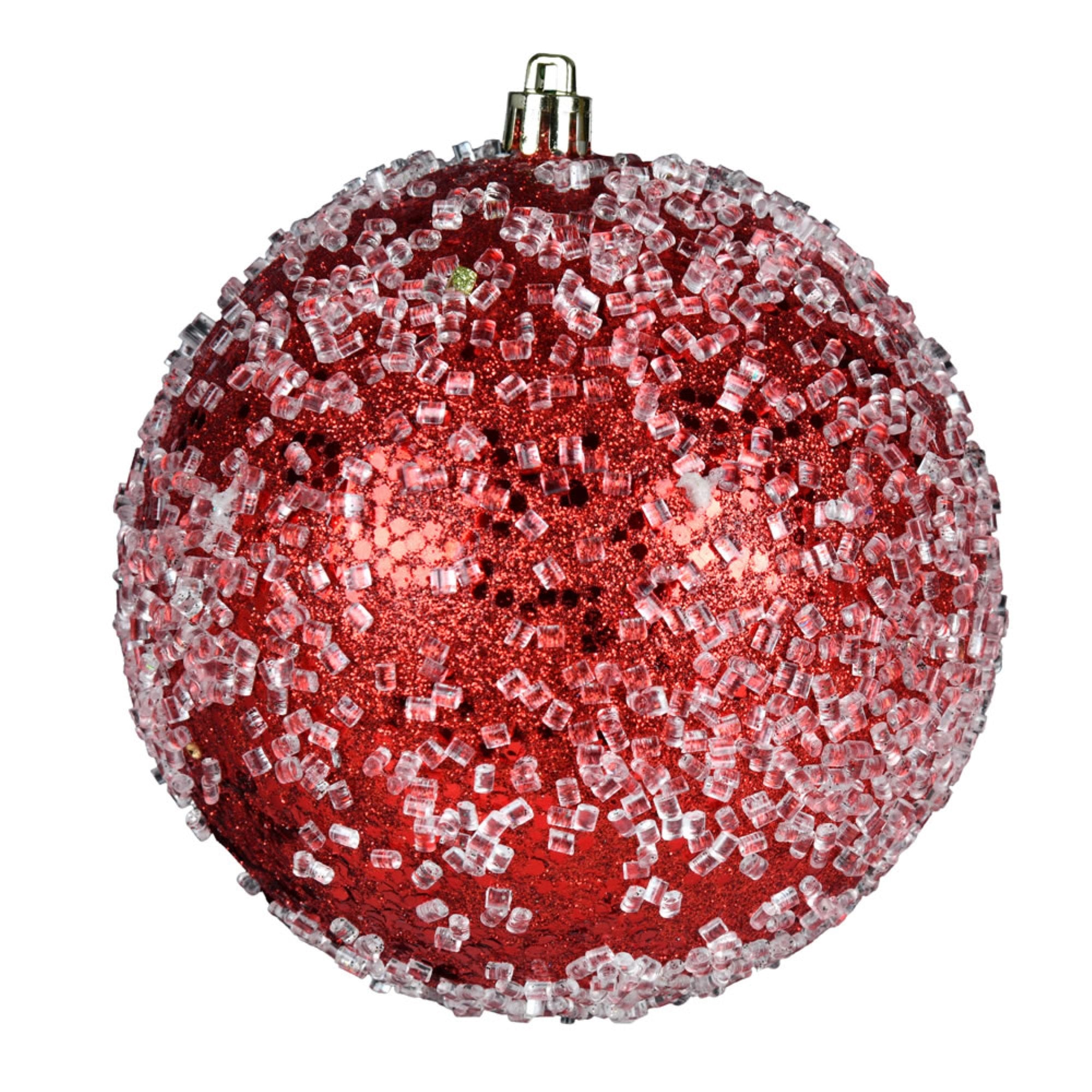 4” Red Glitter Hail Ball 6/Bag