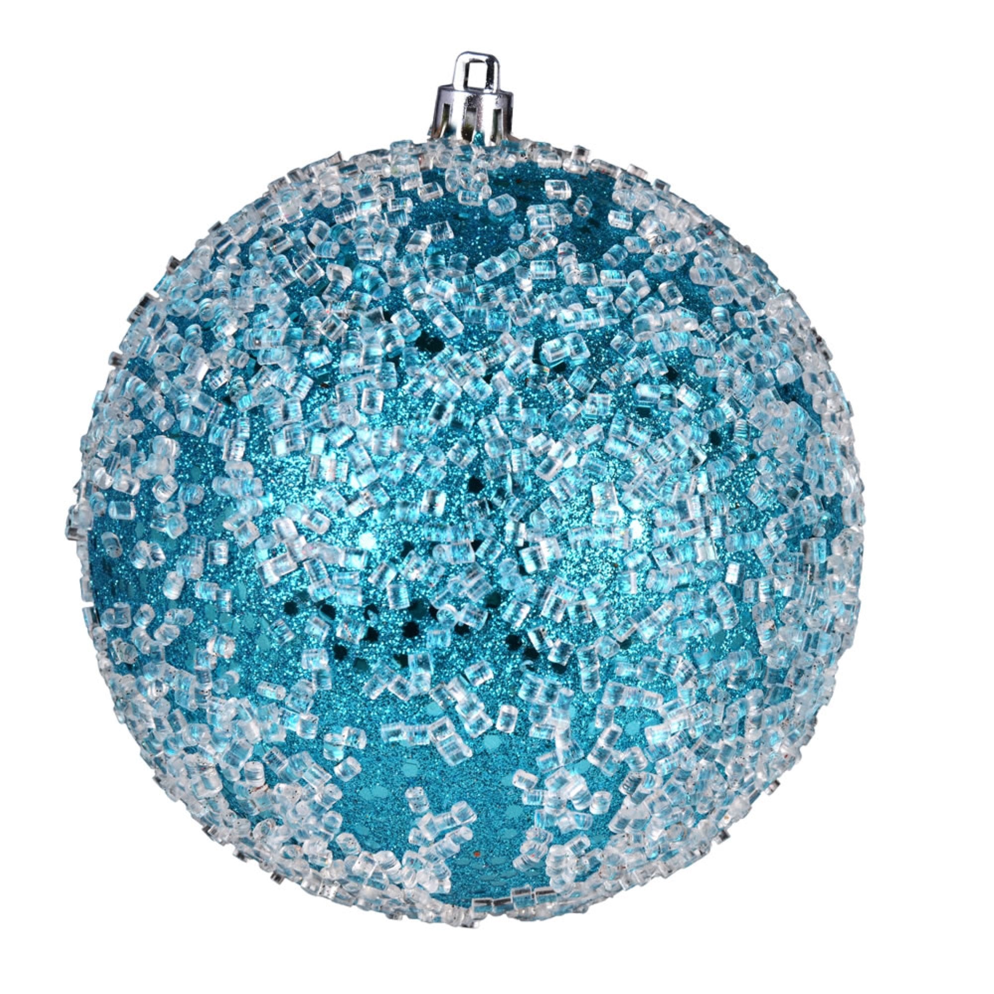 4” Turquoise Glitter Hail Ball 6/Bag