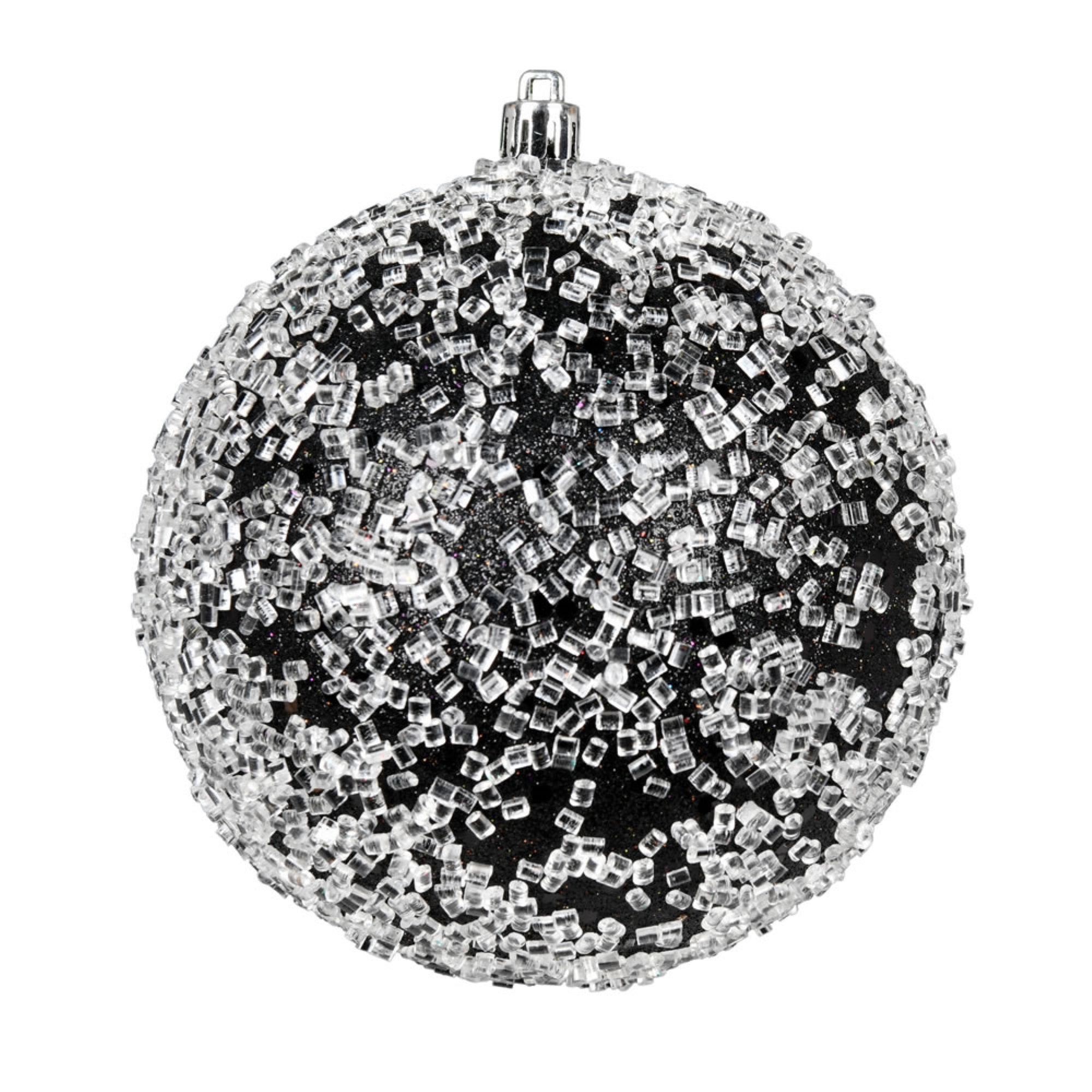 4” Black Glitter Hail Ball 6/Bag