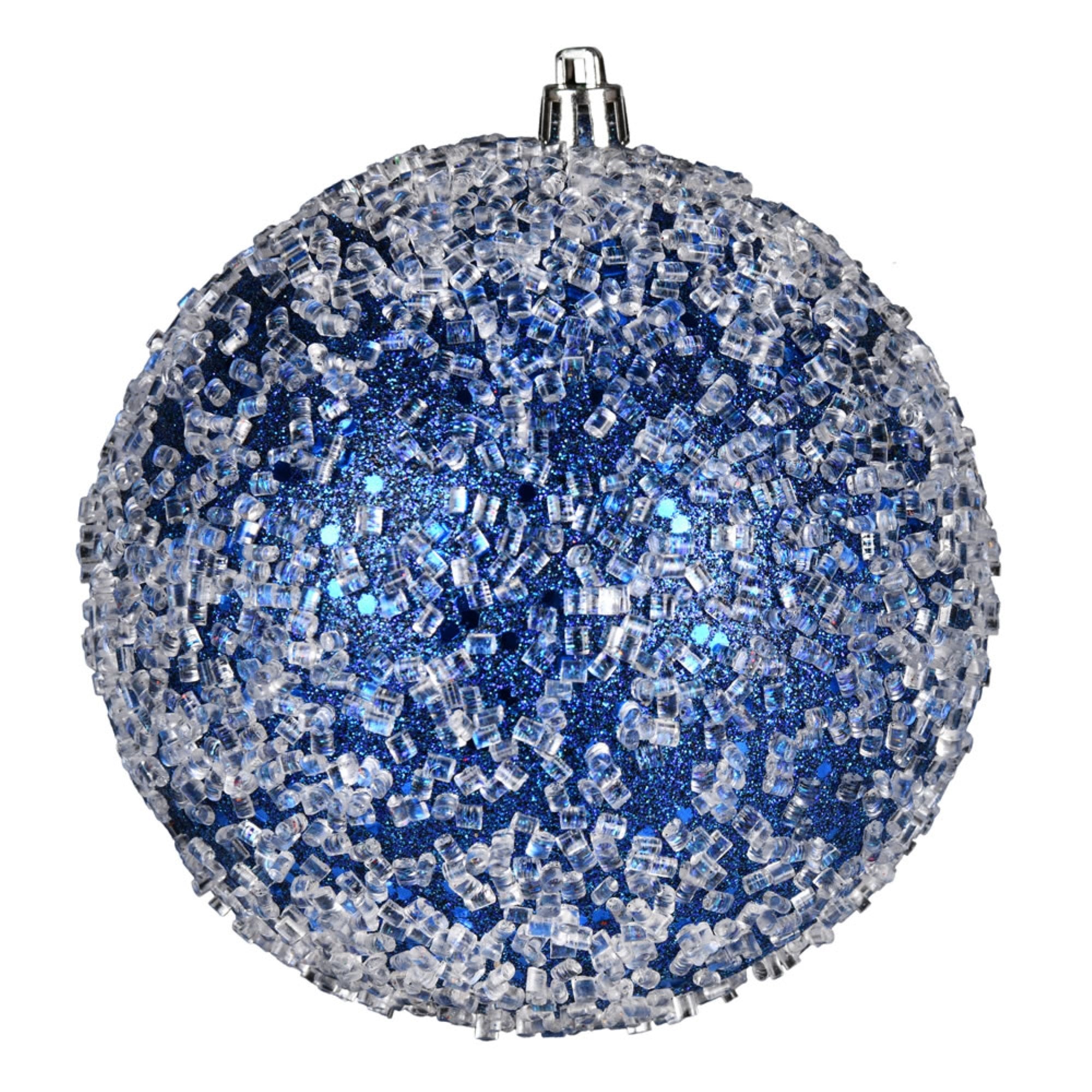 4” Midnight Blue Glitter Hail Ball 6/Bag