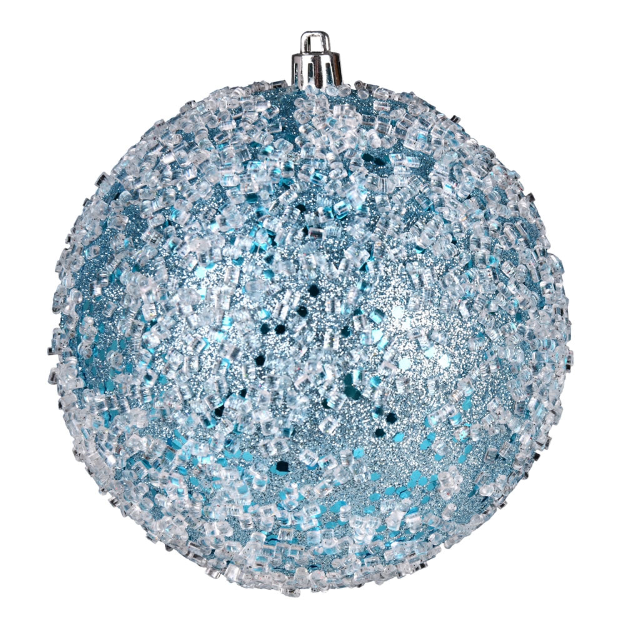 4” Baby Blue Glitter Hail Ball 6/Bag