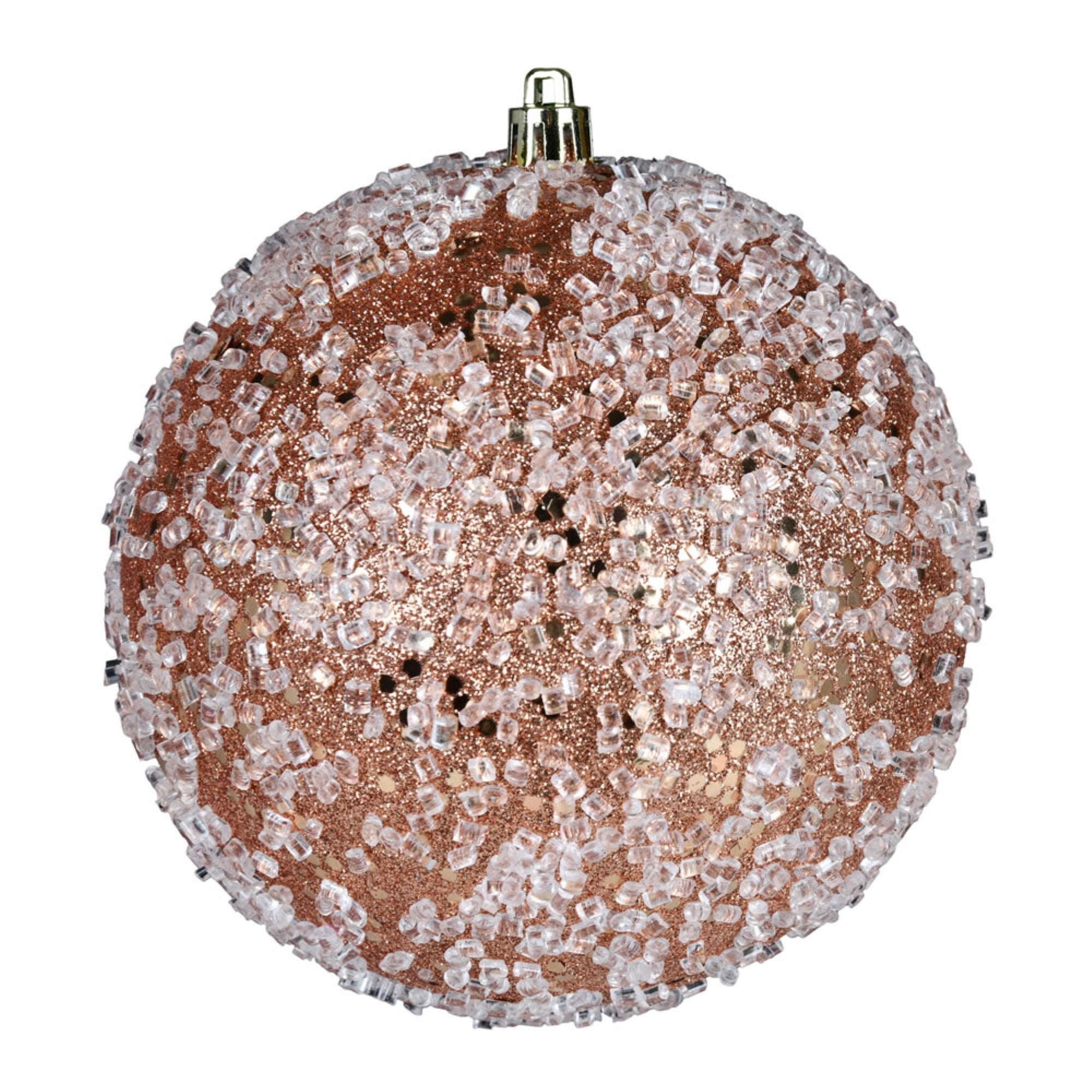 4” Rose Gold Glitter Hail Ball 6/Bag