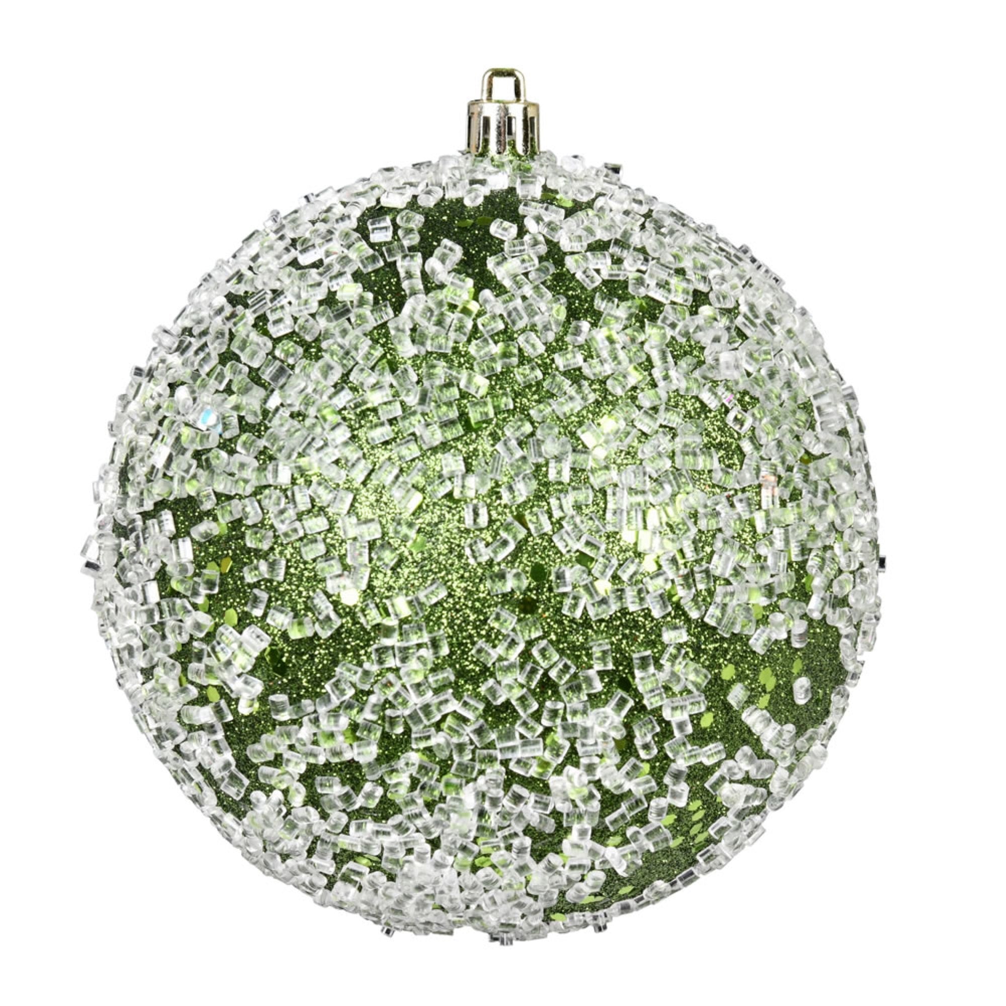 4” Moss Green Glitter Hail Ball 6/Bag