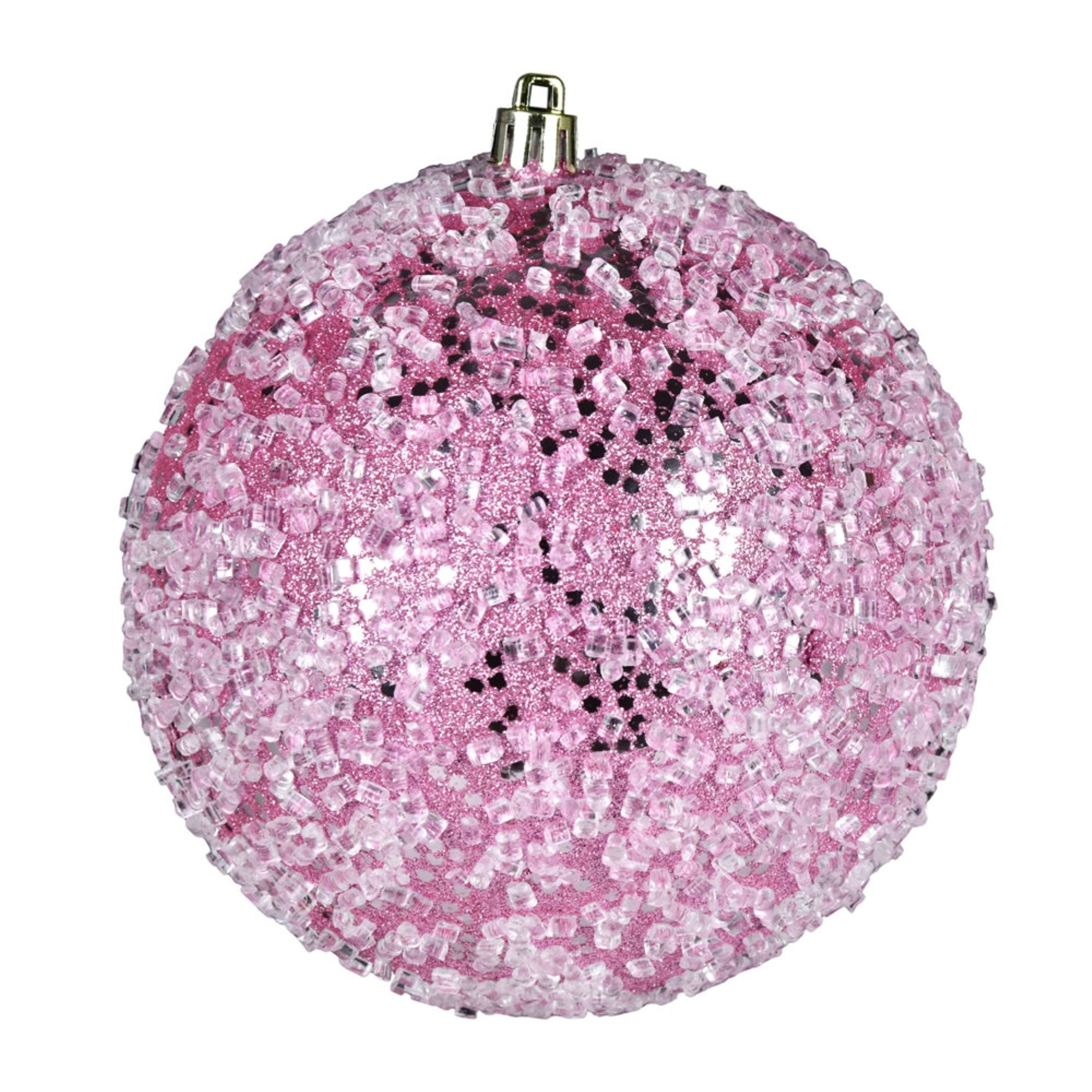 4” Pink Glitter Hail Ball 6/Bag
