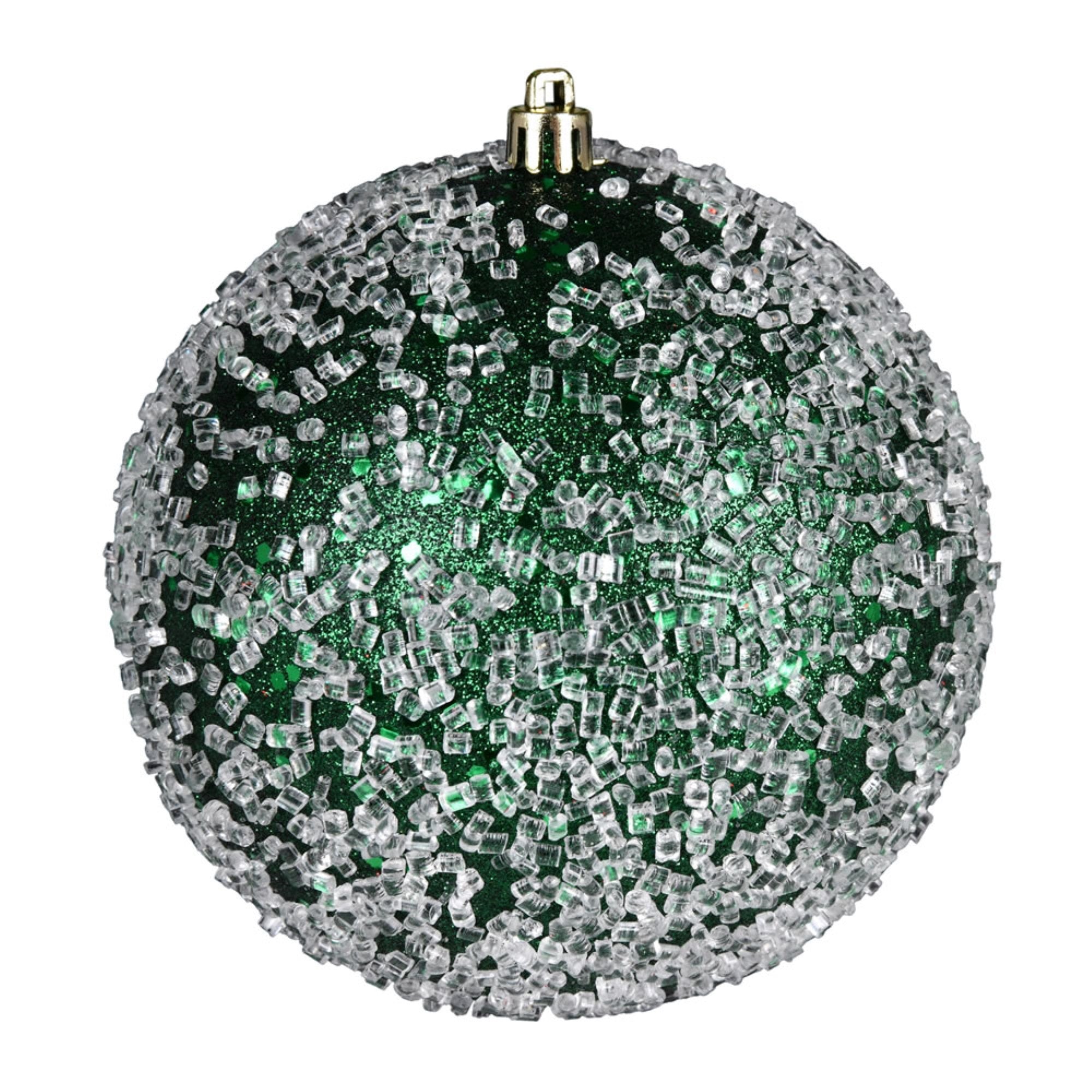 4.75” Emerald Glitter Hail Ball 4/Bag